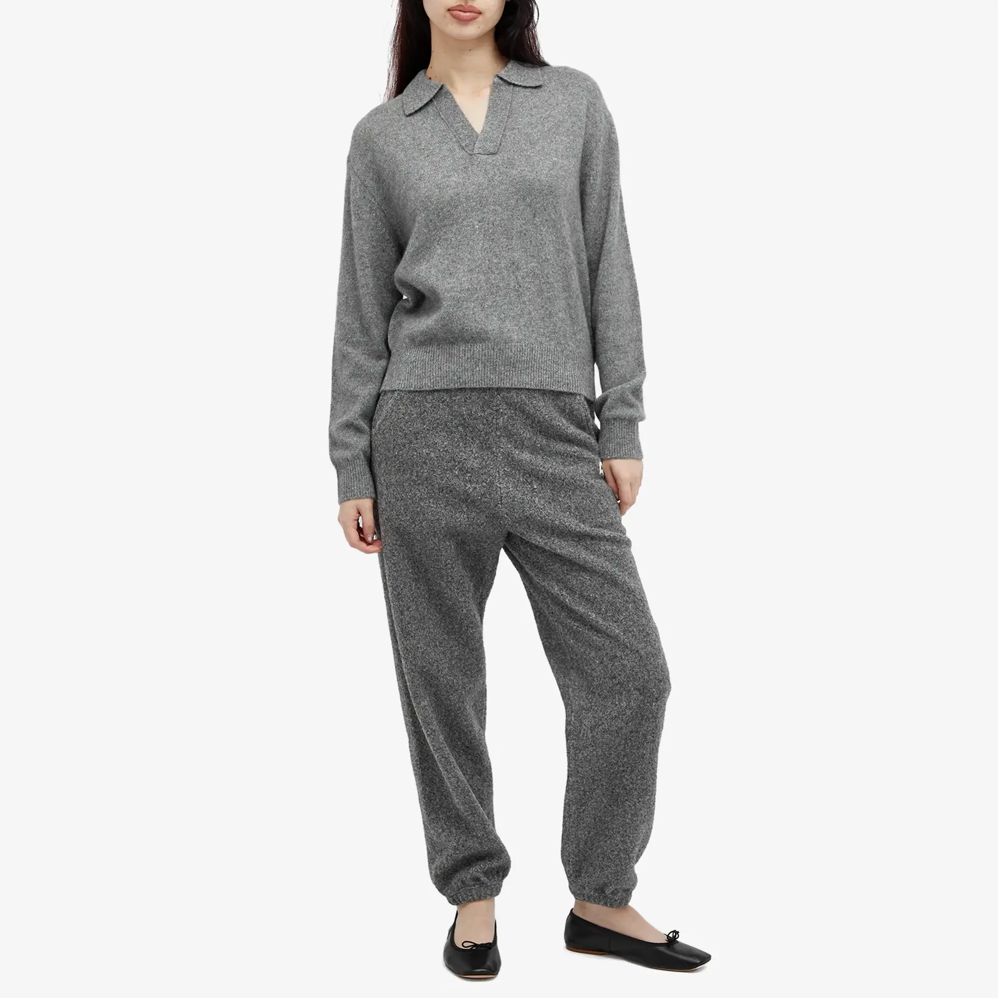 DUNST Women's Unisex Boucle Jogger Pants Melange Grey
