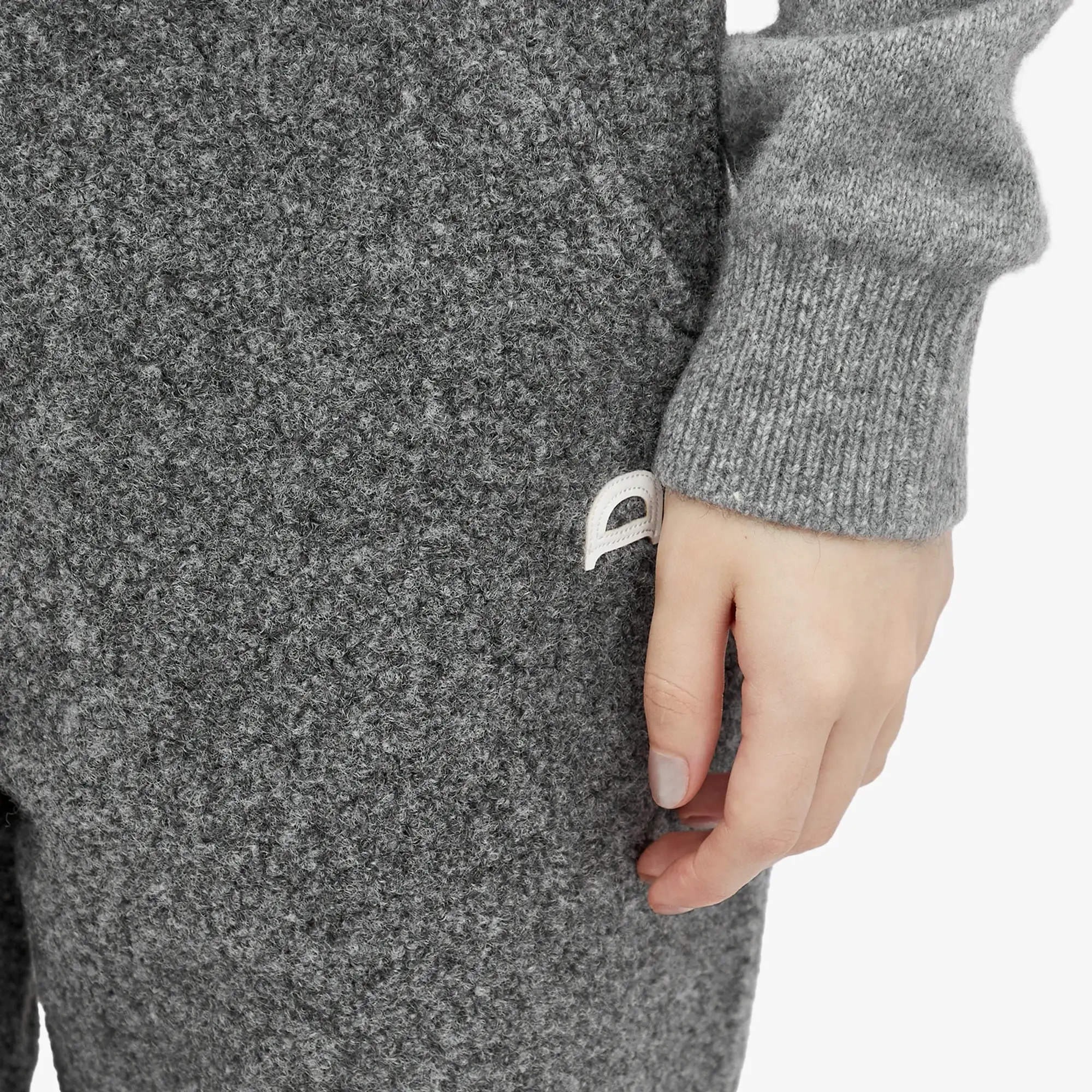 DUNST Women's Unisex Boucle Jogger Pants Melange Grey