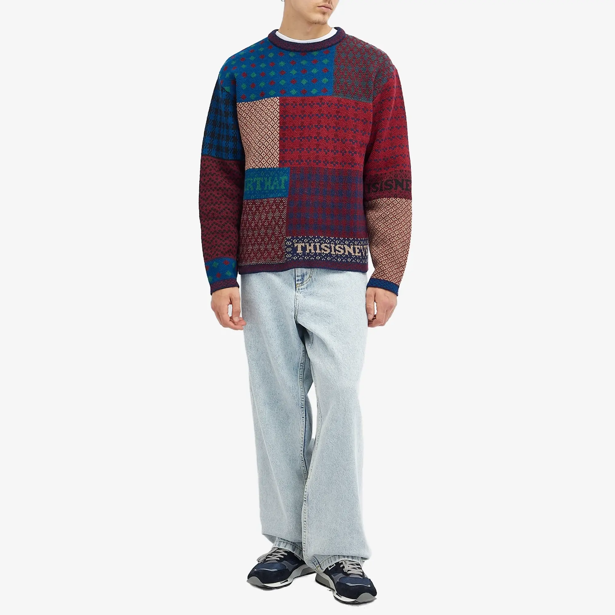 thisisneverthat Men's Patchwork Crew Knit Multi
