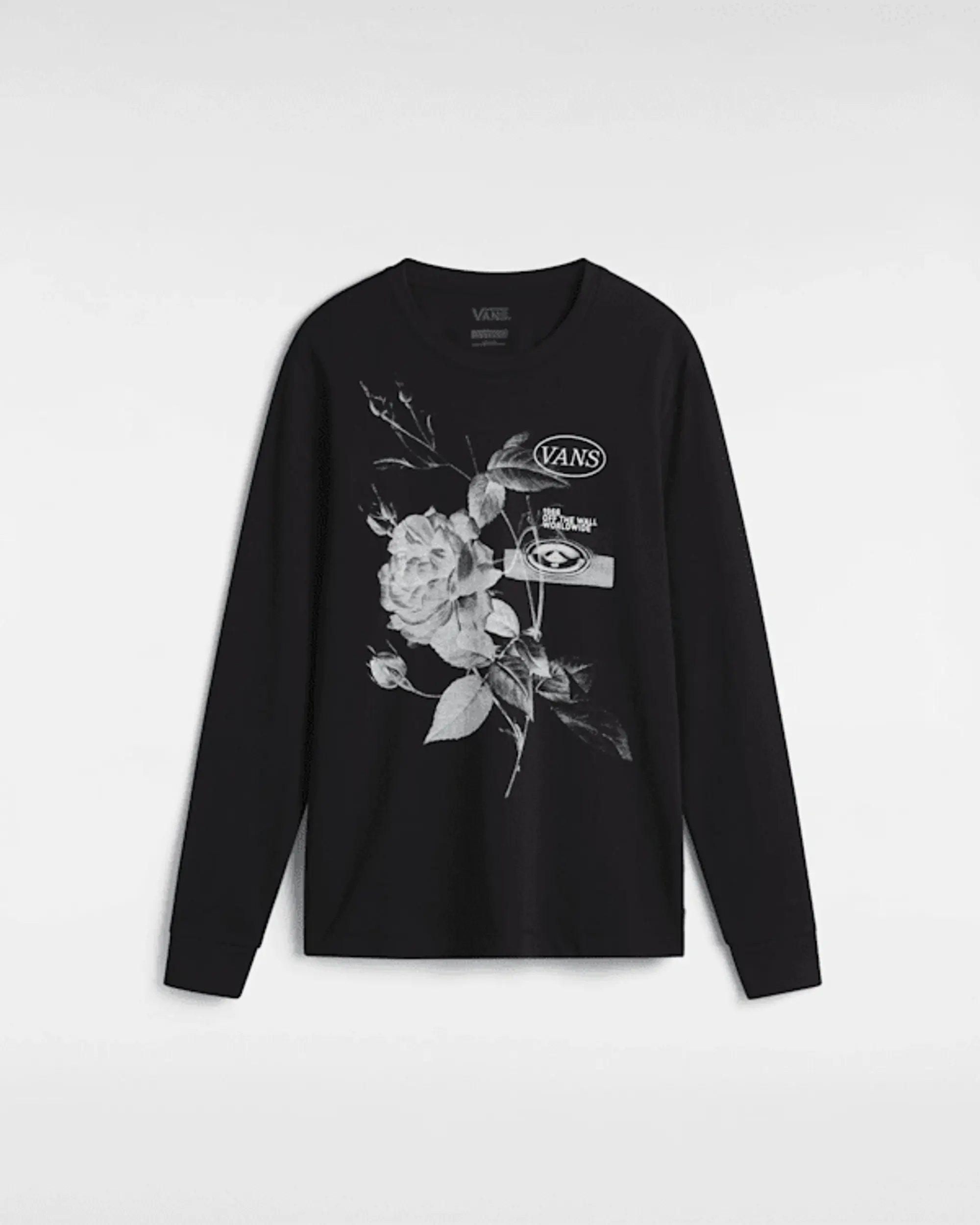 Vans - Damask Long Sleeve T-Shirt, Woman, Black