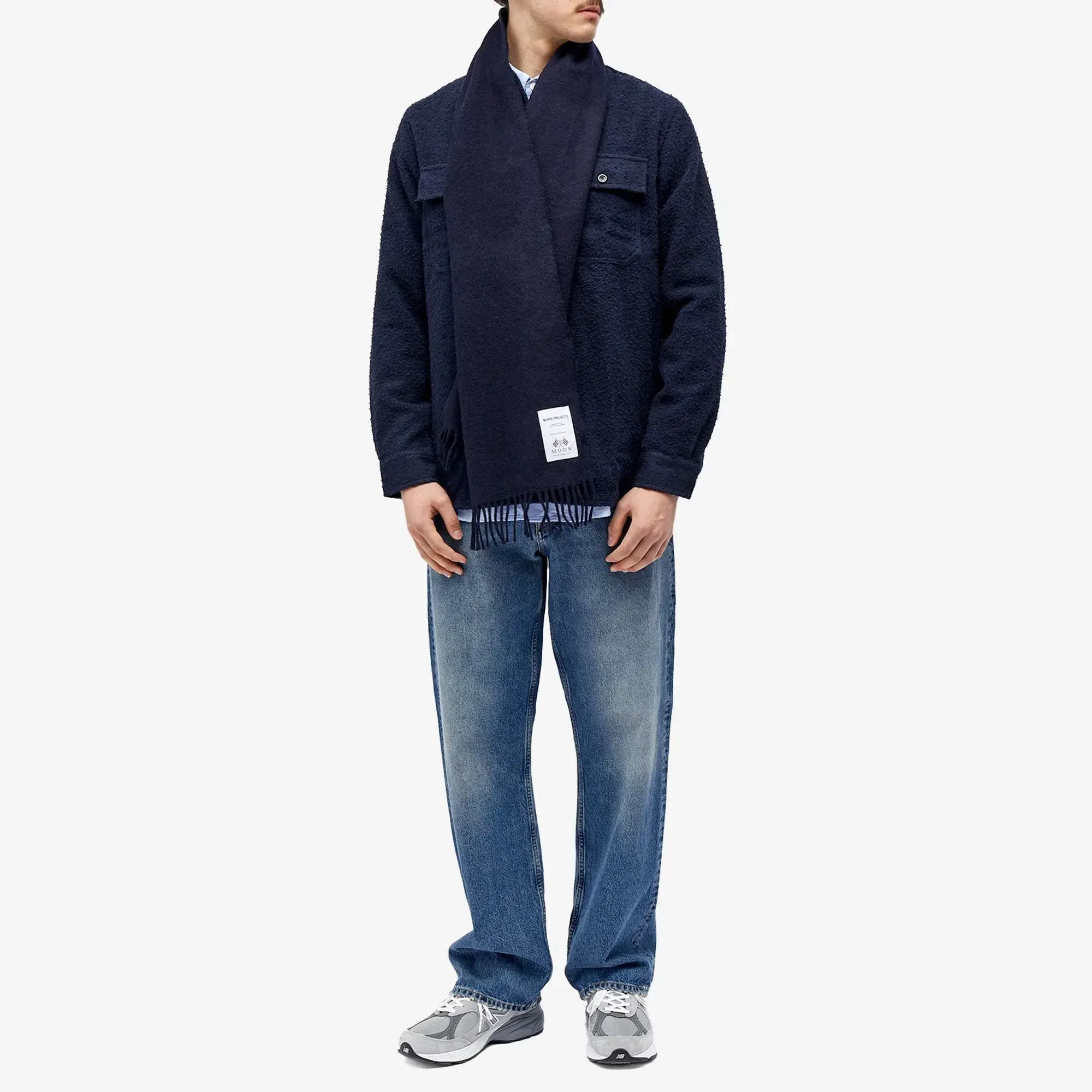 Norse Projects Men's Moon Lambswool Scarf Dark Navy