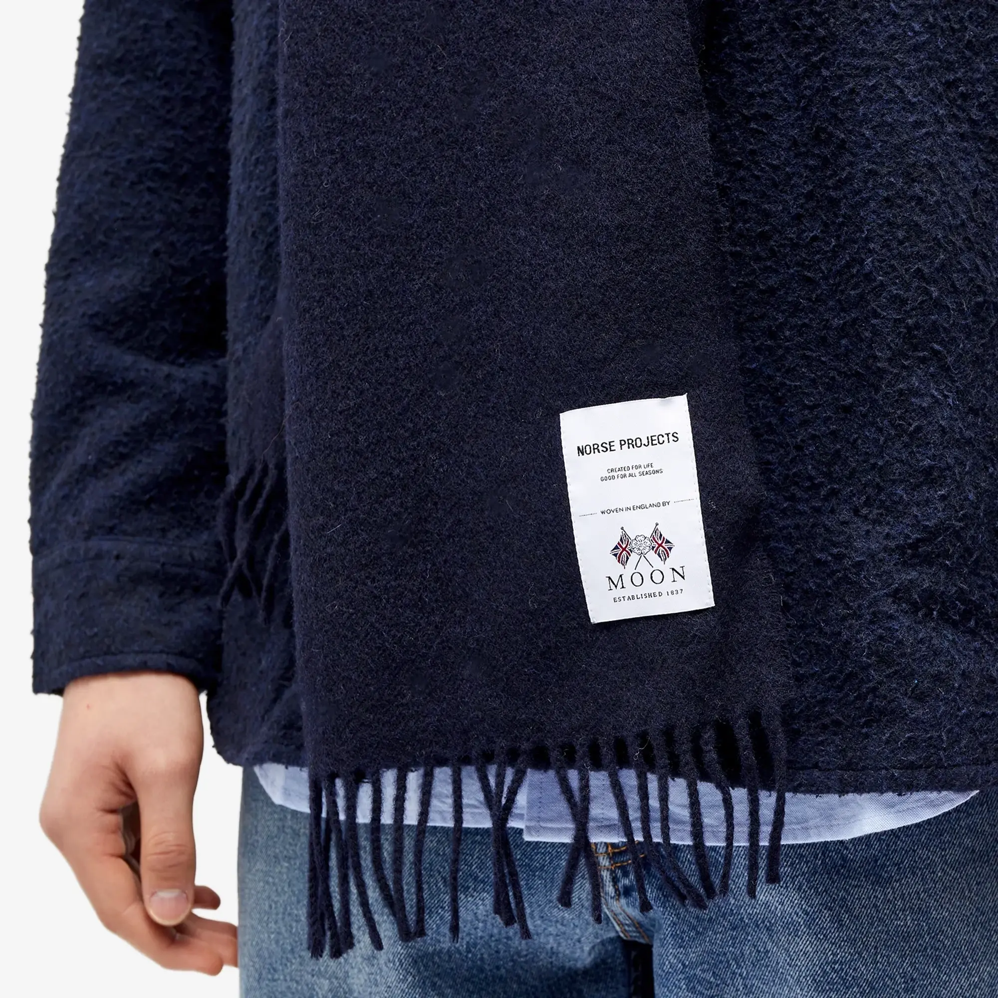 Norse Projects Men's Moon Lambswool Scarf Dark Navy