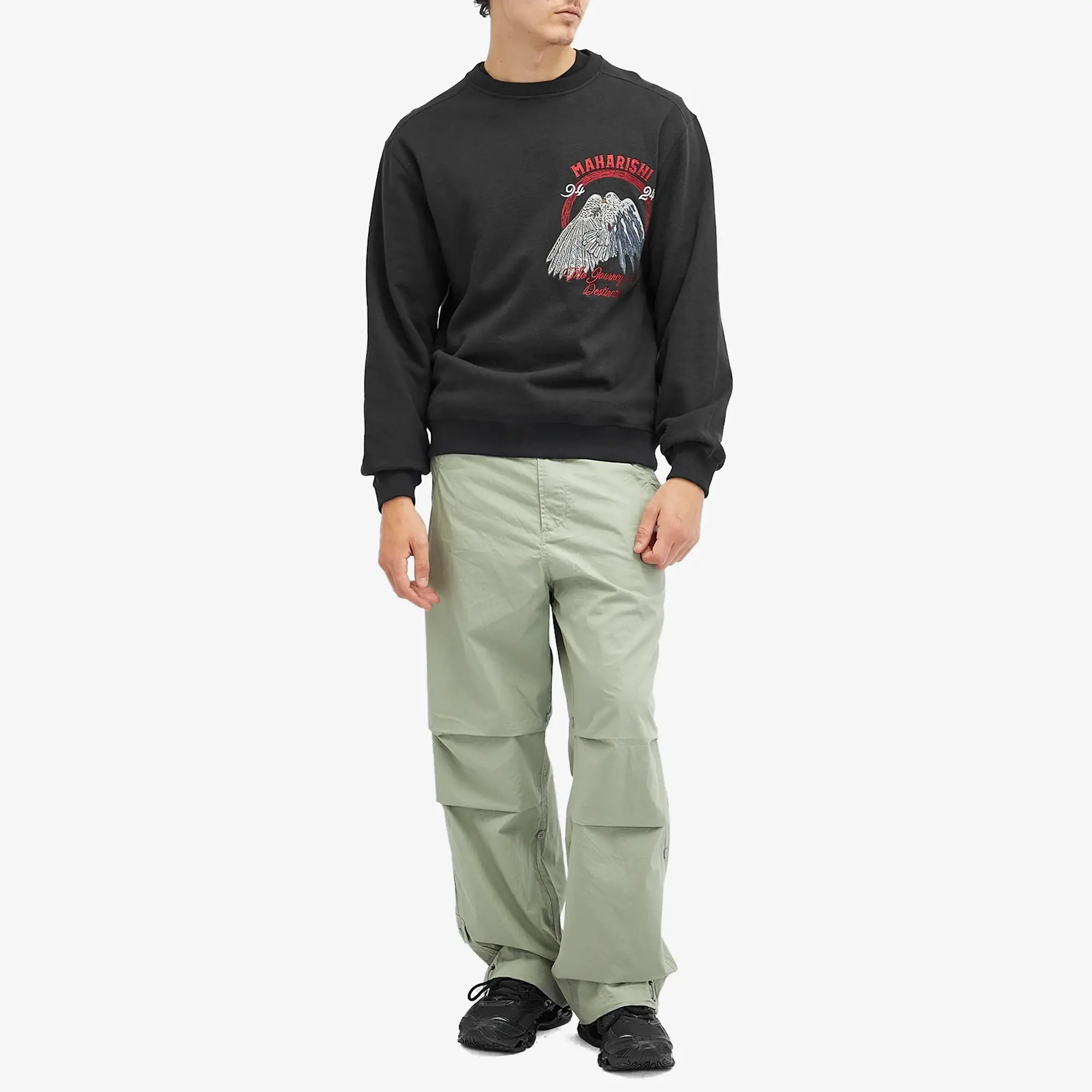 Maharishi Men's Peace Mount Crew Sweat Black