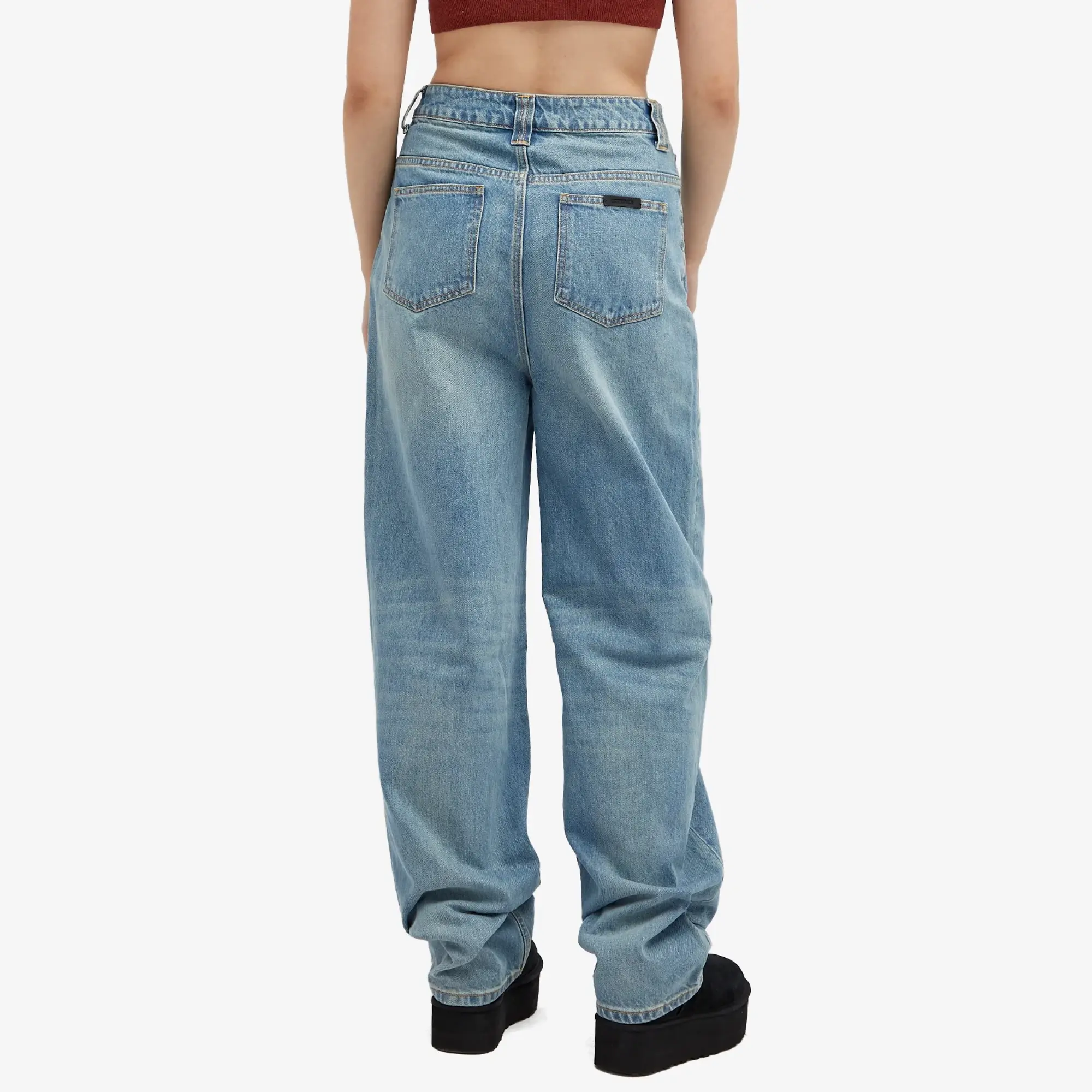 FEAR OF GOD ESSENTIALS Women's Straight Leg Denim Jean Vintage Blue