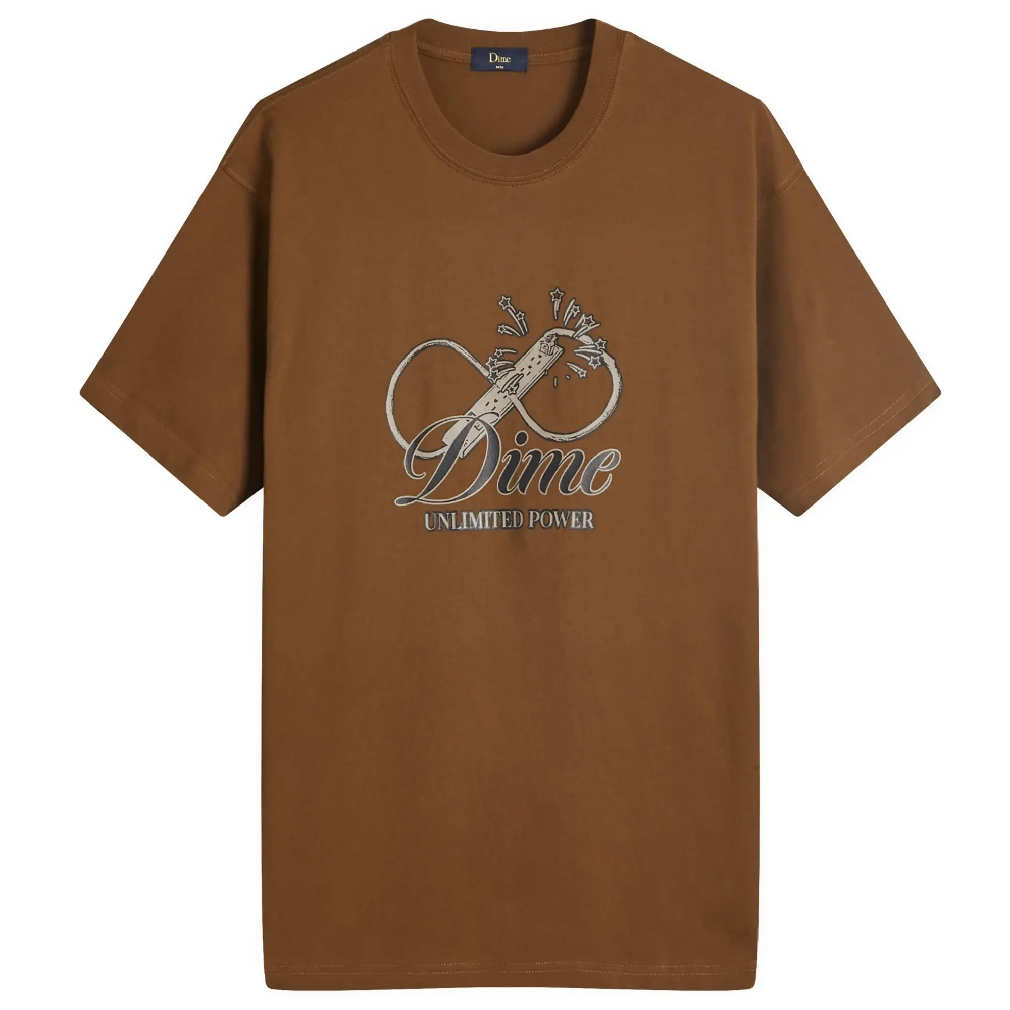 Dime Men's Cursive Power T-Shirt Dark Brown