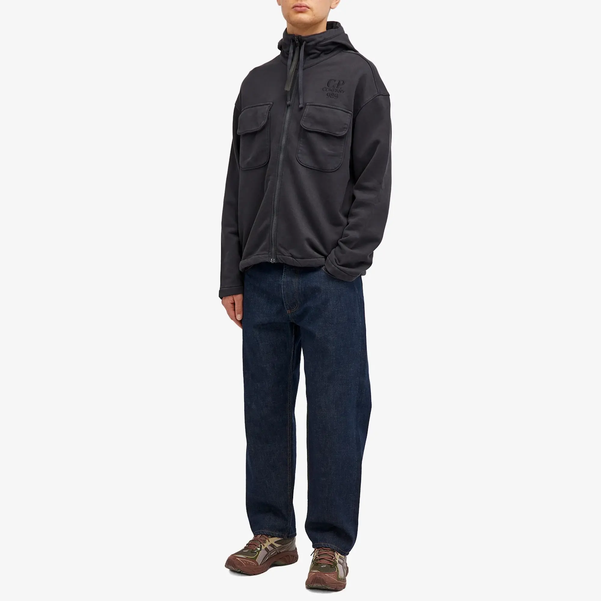 C.P. Company Men's Hooded Utility Sweatshirt Black Sand