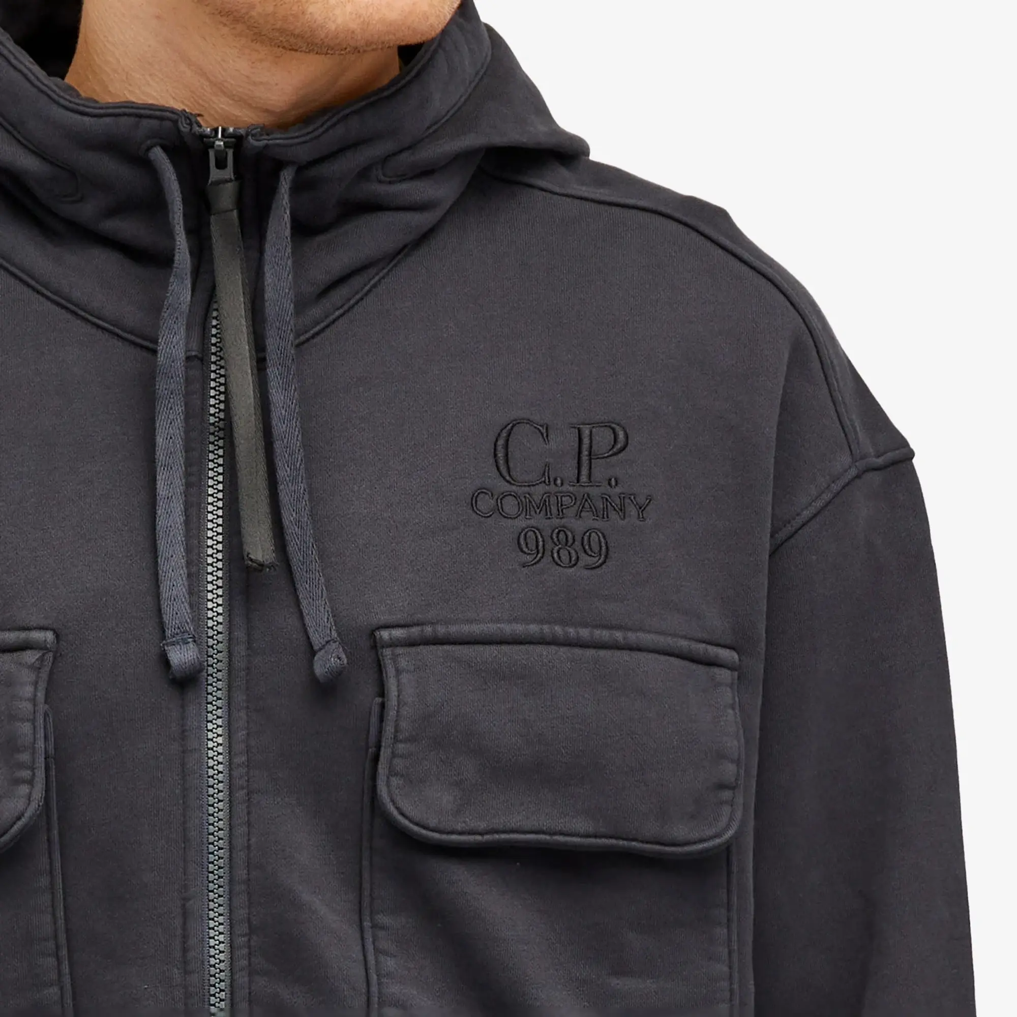 C.P. Company Men's Hooded Utility Sweatshirt Black Sand