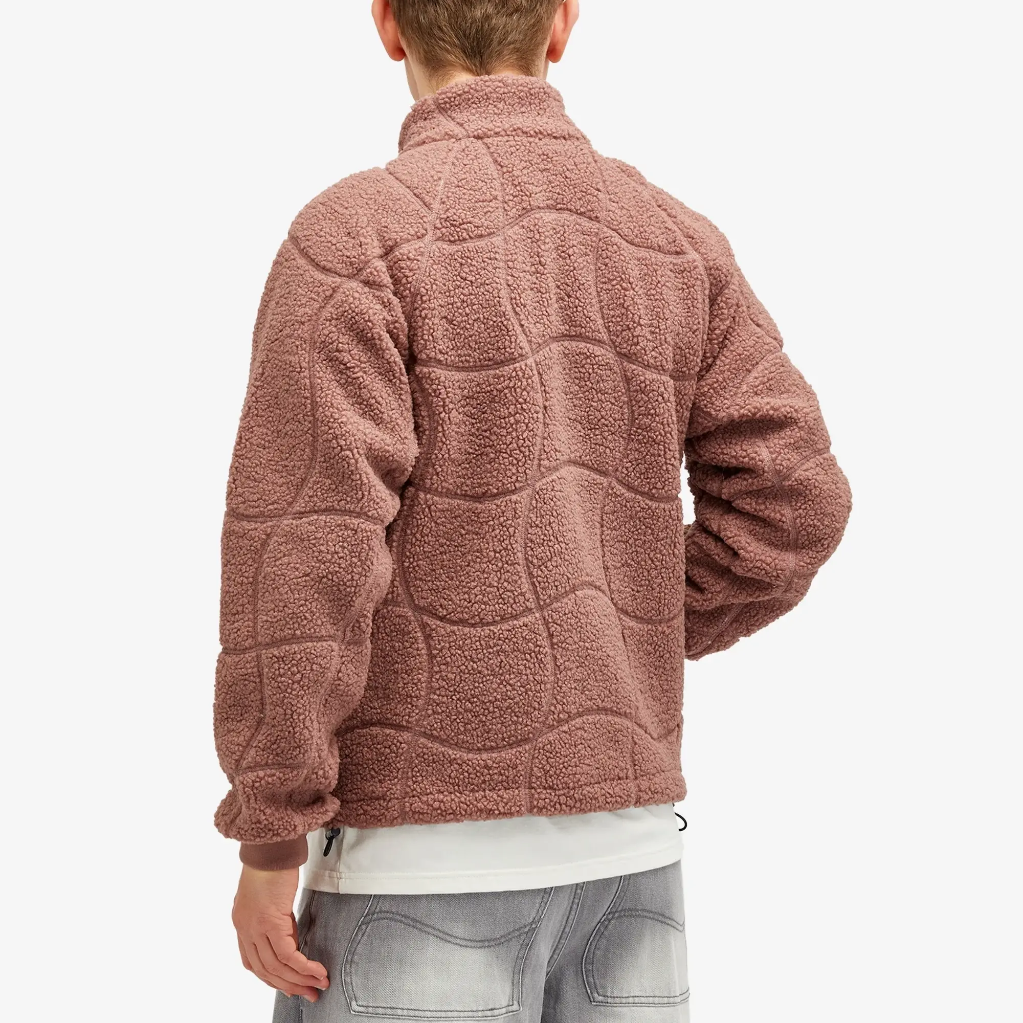 Dime Men's Coverstich Sherpa Fleece Jacket Mauve