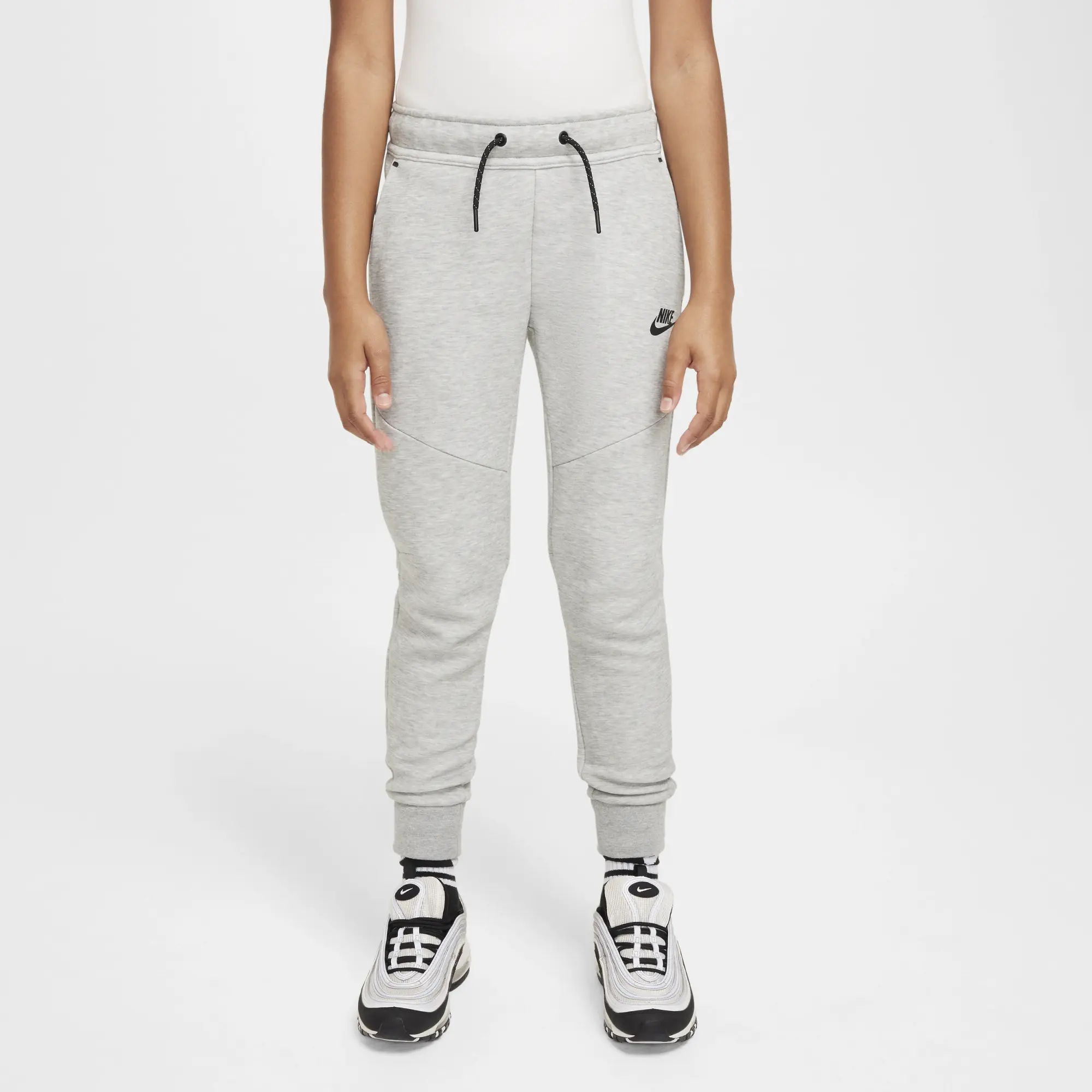 Nike tech fleece track pants junior grey sale