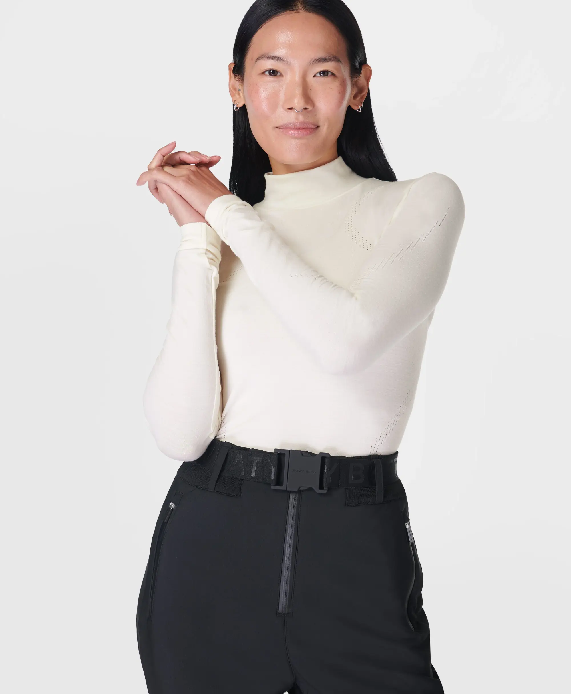 Sweaty Betty Merino Blend Turtle Neck Base Layer Top