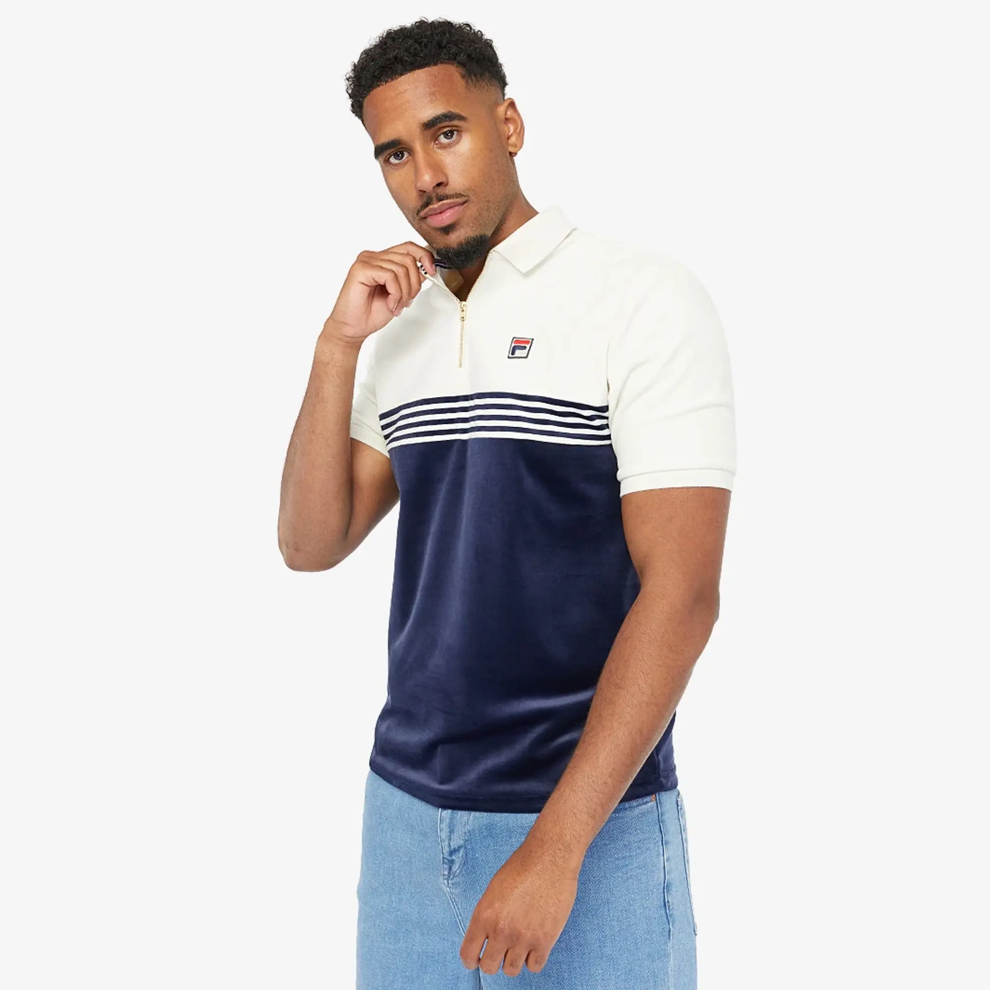 FILA Lennox Stripe Velour Polo