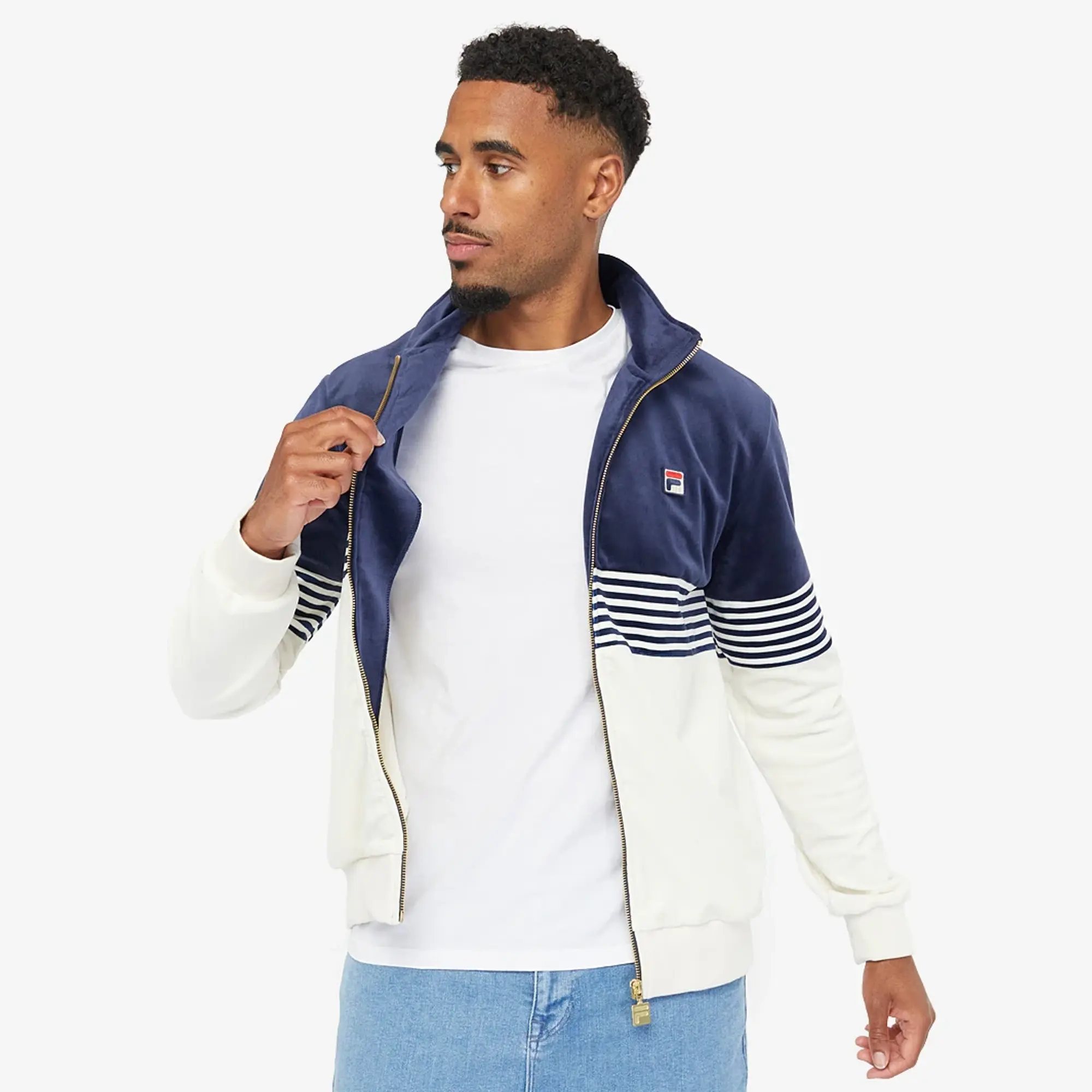 FILA Merrick Stripe Velour Track Jacket