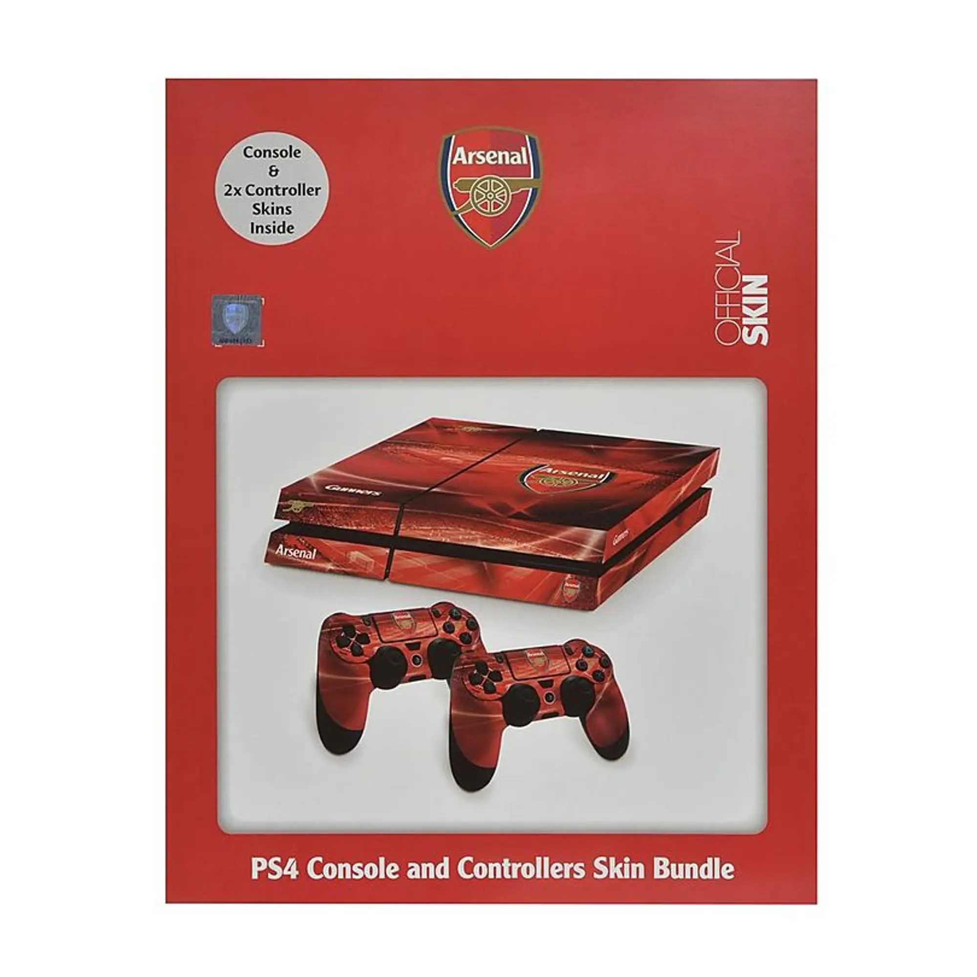 Arsenal PS4 Console and 2 Controller Skins, Multicolor