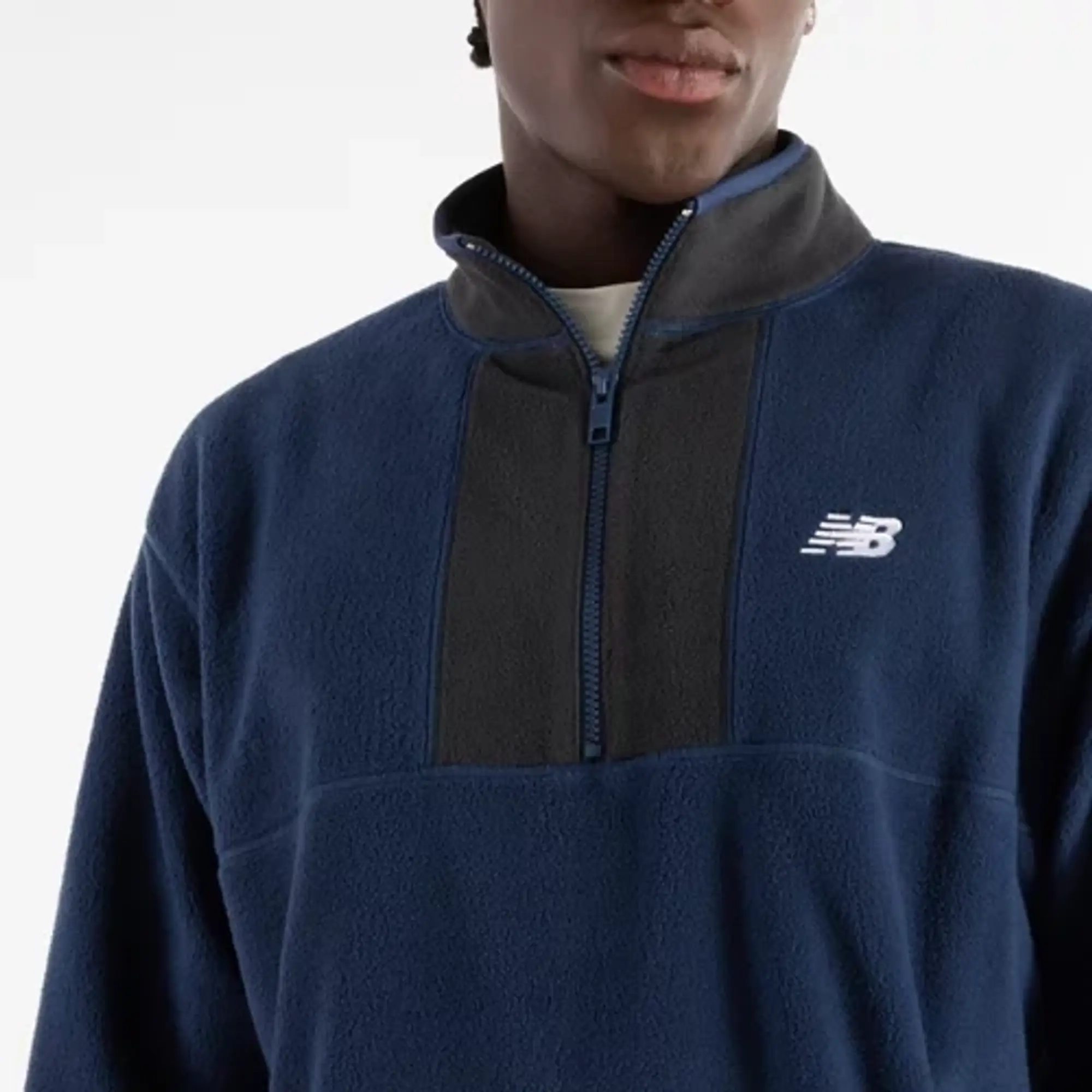 New Balance Men's Polar Fleece 1/2 Zip in Blue Poly Fleece