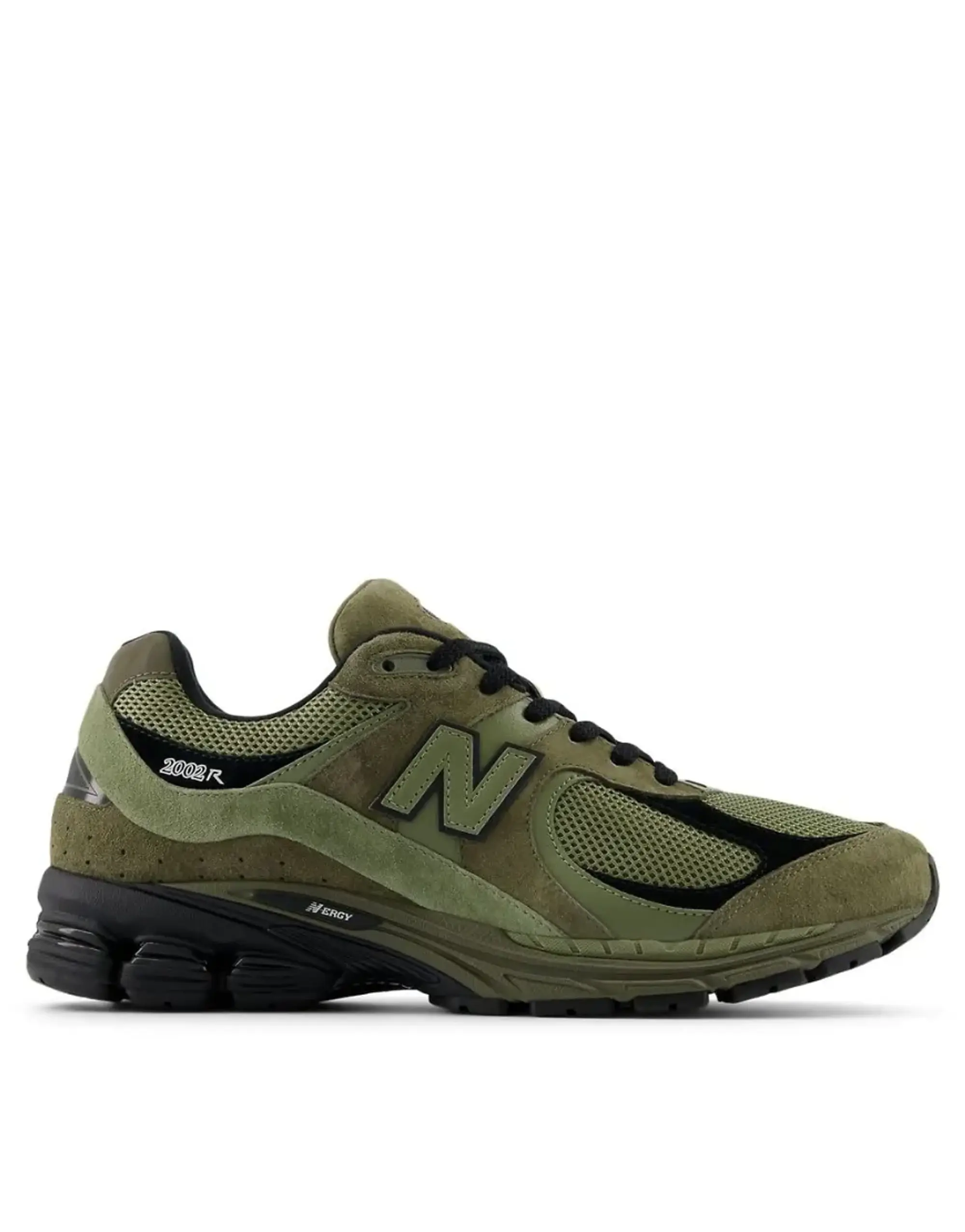 New Balance Men's 2002R in Green/Black Suede/Mesh