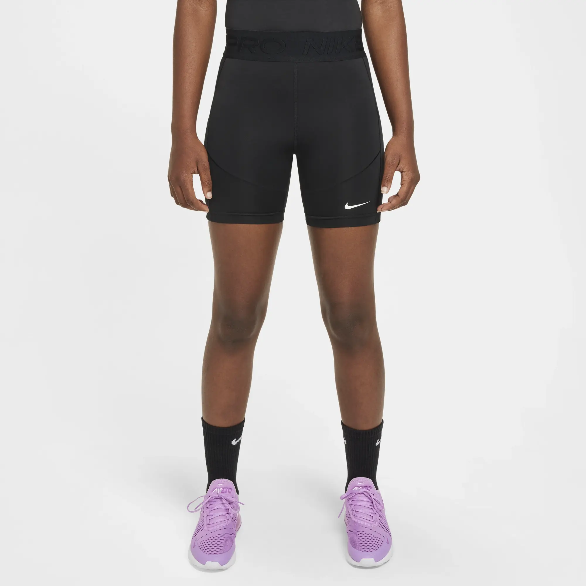 Nike Pro Girls' Dri-FIT 12.5cm (approx.) Shorts - Black - Polyester/Elastane
