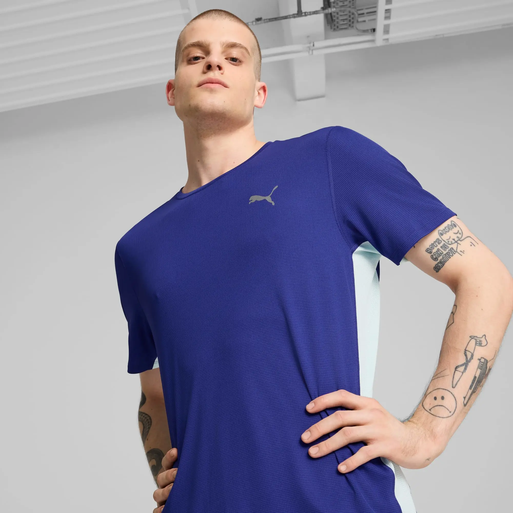 Puma Run Favorite Velocity Tee Running Top Mens - Blue