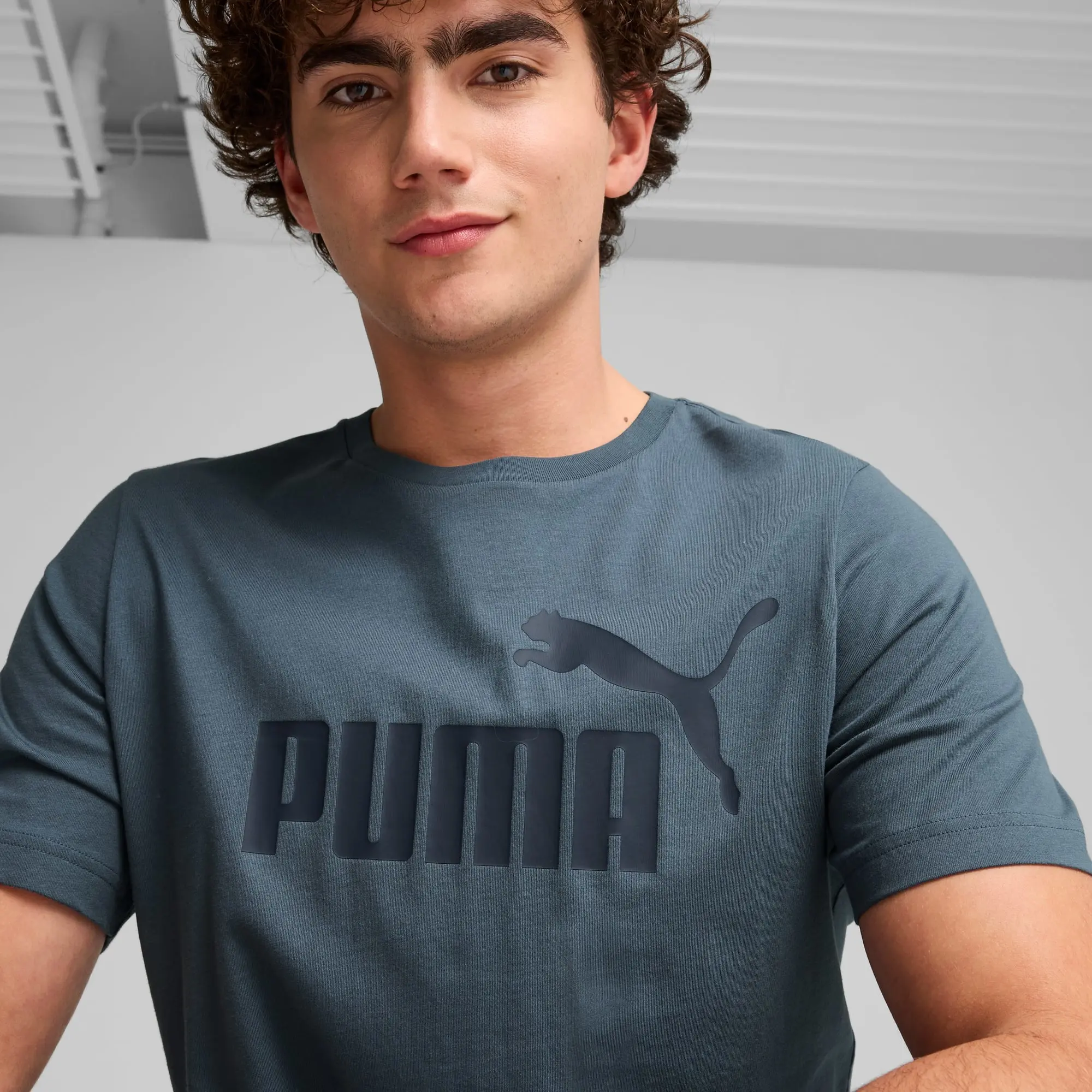 Puma Ess Logo Tee (S) T-Shirt Mens - Grey