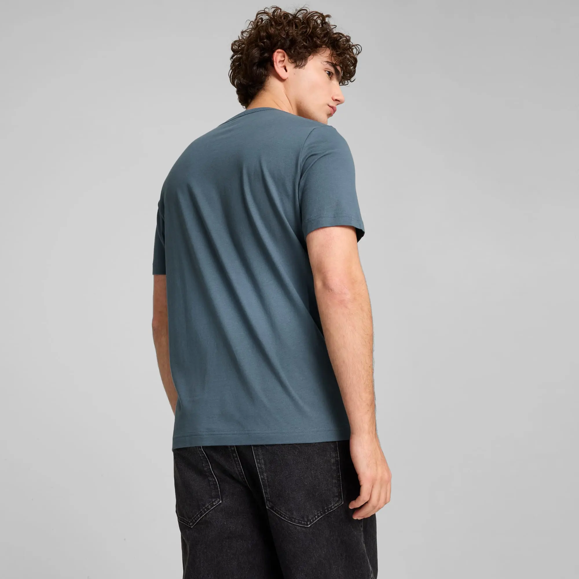 Puma Ess Logo Tee (S) T-Shirt Mens - Grey