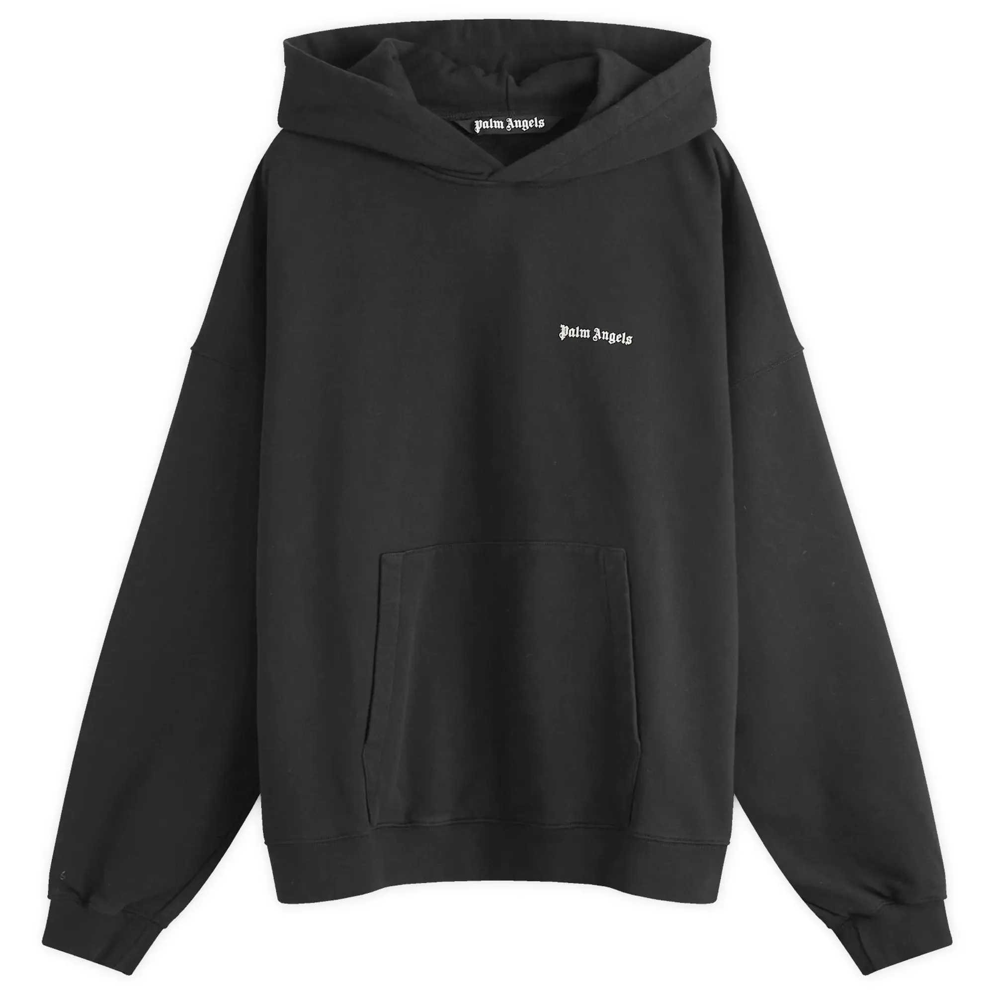 Palm Angels Men's Classic Logo Embroidered Popover Hoodie Black