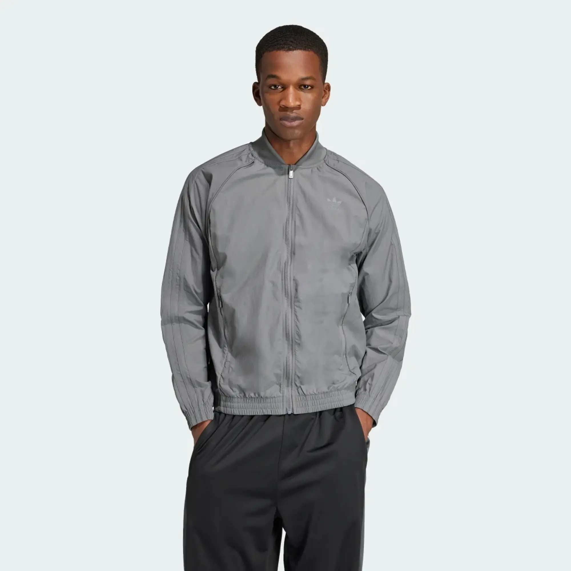adidas Originals Woven Superstar Track Top - Grey - Size L - Grey