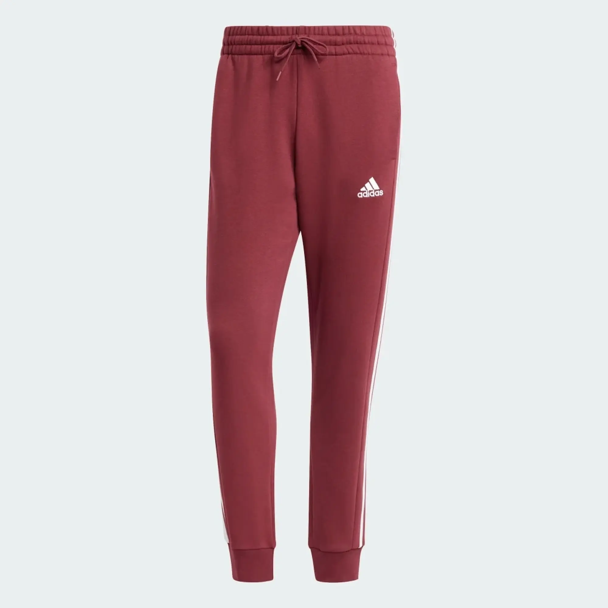 Manchester United x adidas Mens Essentials Fleece 3-Stripes Tapered Joggers Burgundy