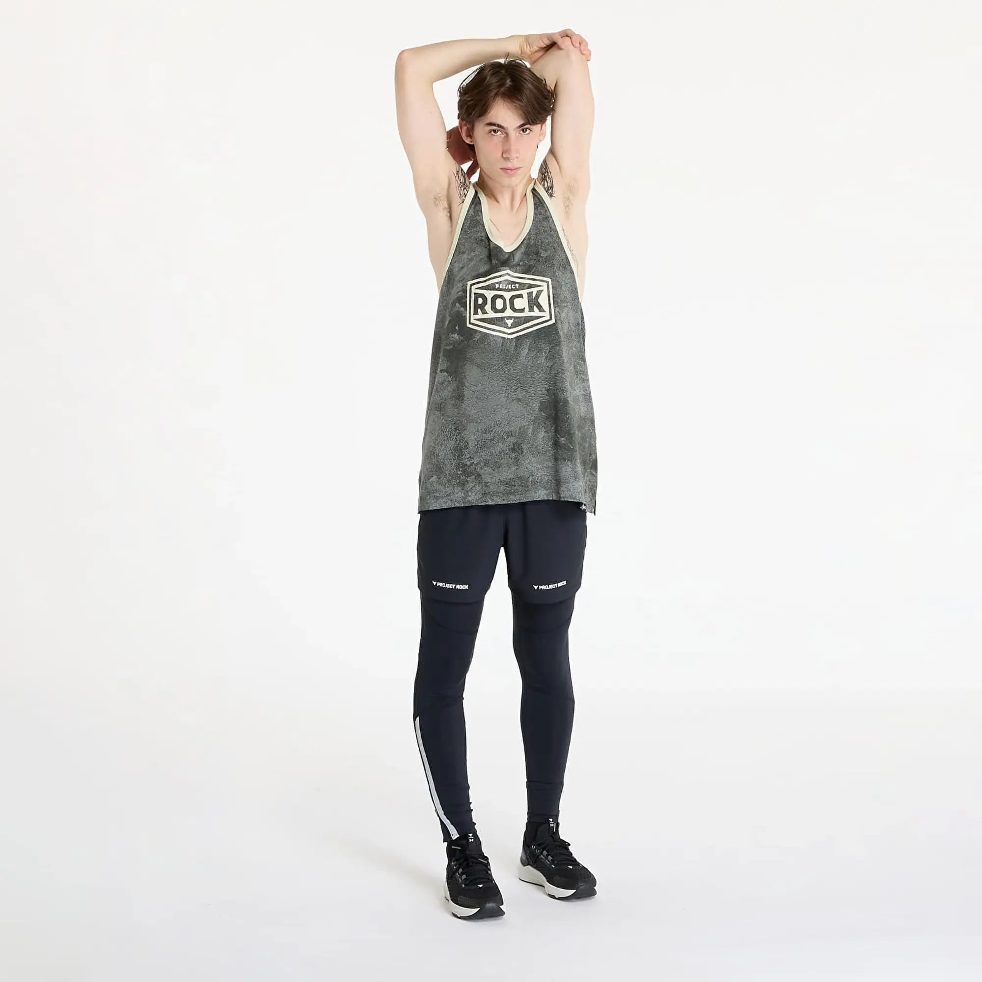 Tank Top Under Armour Project Rock Racer Tank Tools Top Clay Green/ Silt Xxl