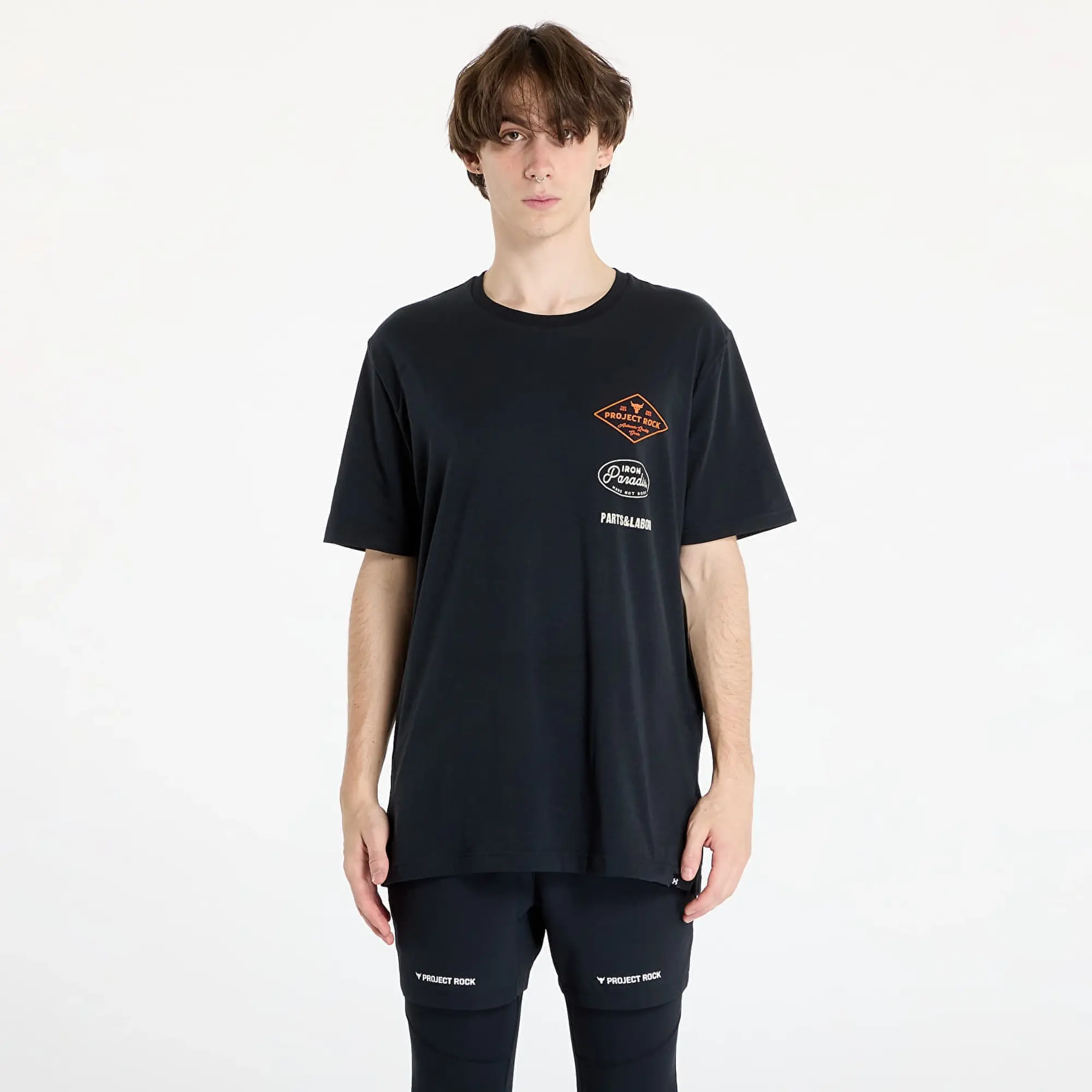 T-Shirt Under Armour Project Rock Short Sleeve Tools T-Shirt Black/ Team Orange Xxl
