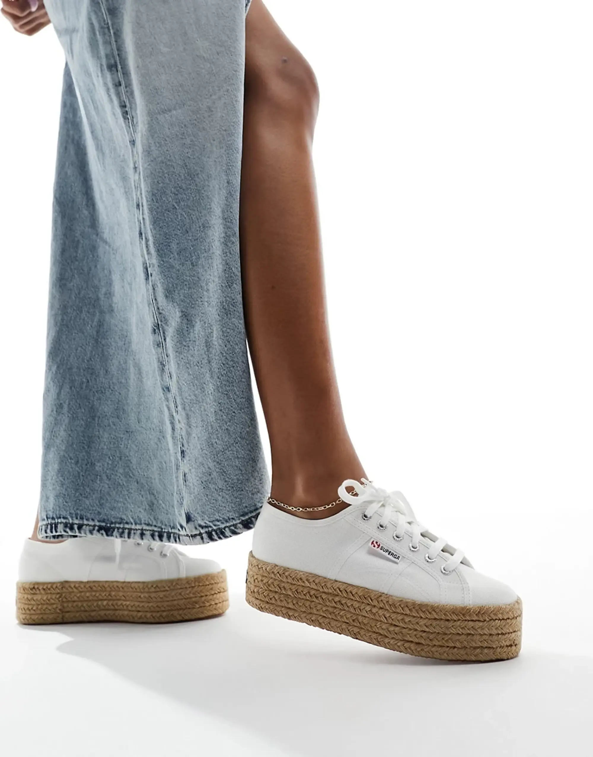 Superga white flatforms online