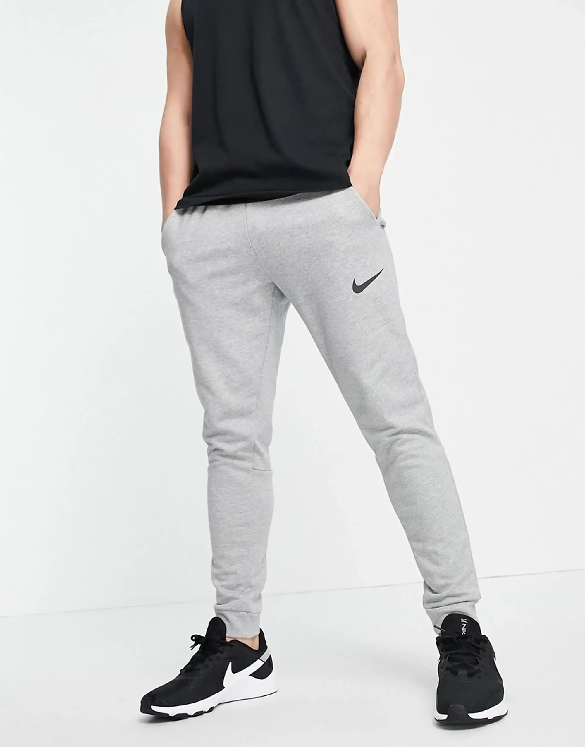 Nike Training Dri-Fit Tapered Joggers In Light Grey