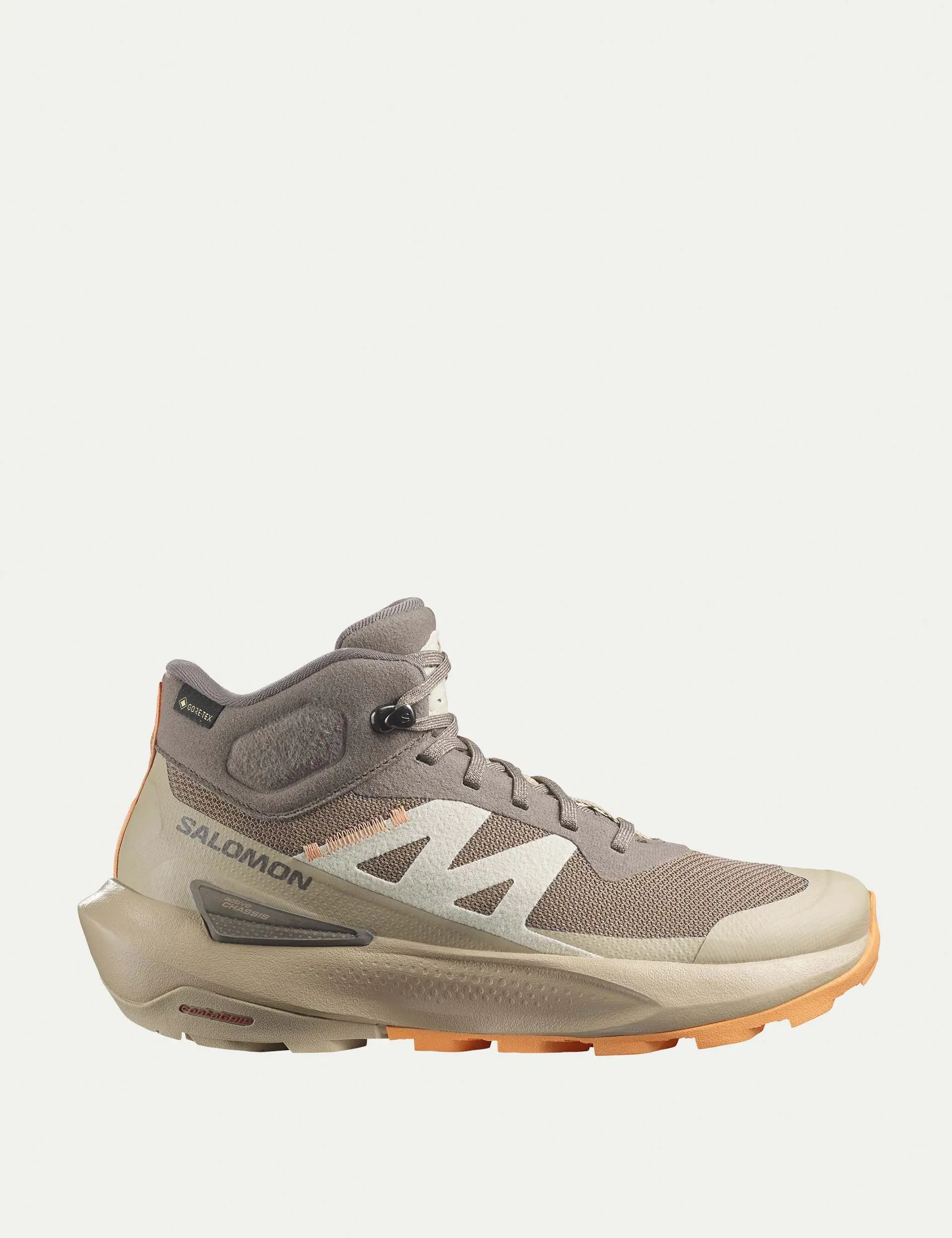 Salomon Elixir Activ Mid Gore-Tex - Falcon/White Pepper/Papaya - Brown - Size: UK 8
