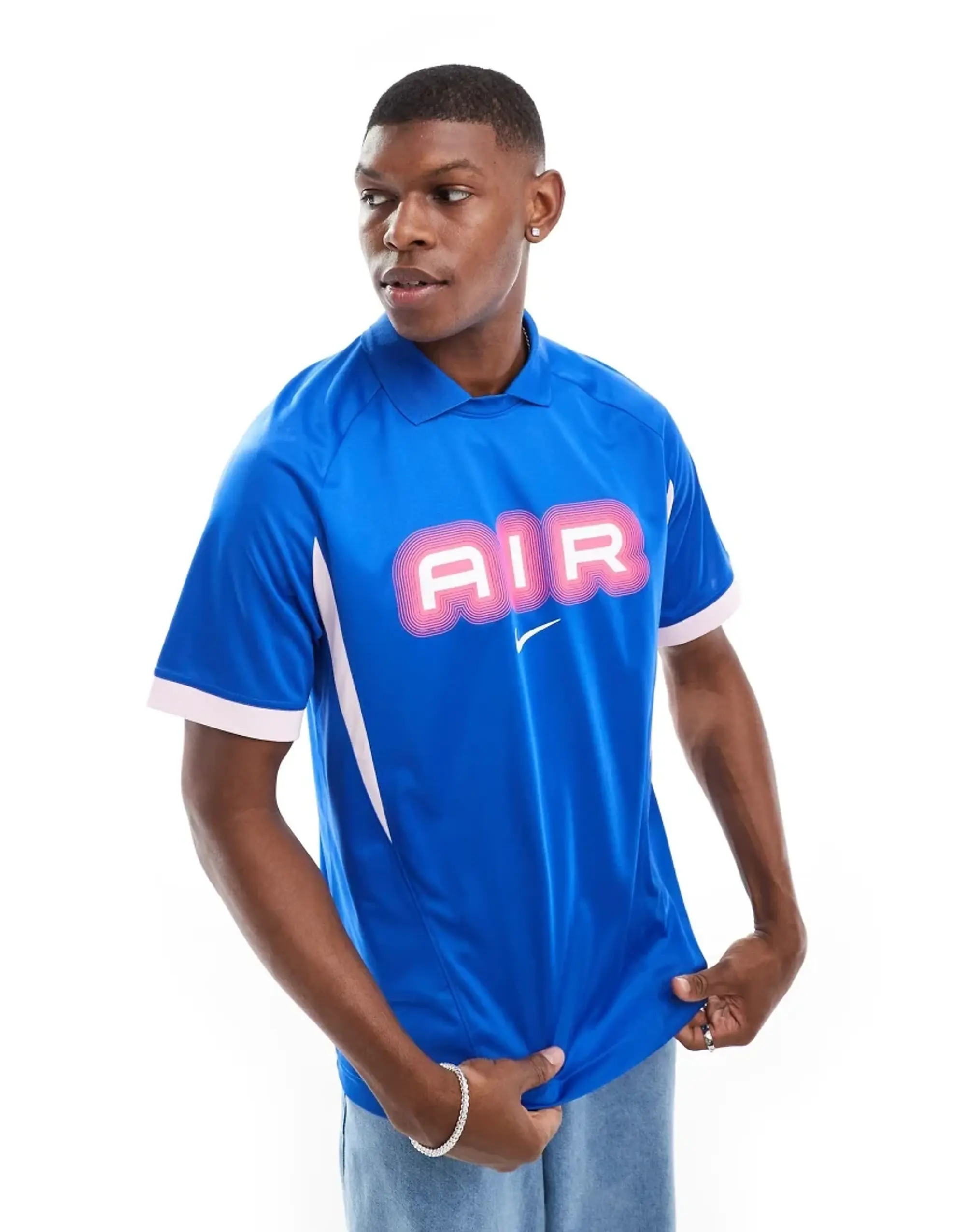 Nike Swoosh Air Football Jersey - Blue - Size L - Blue