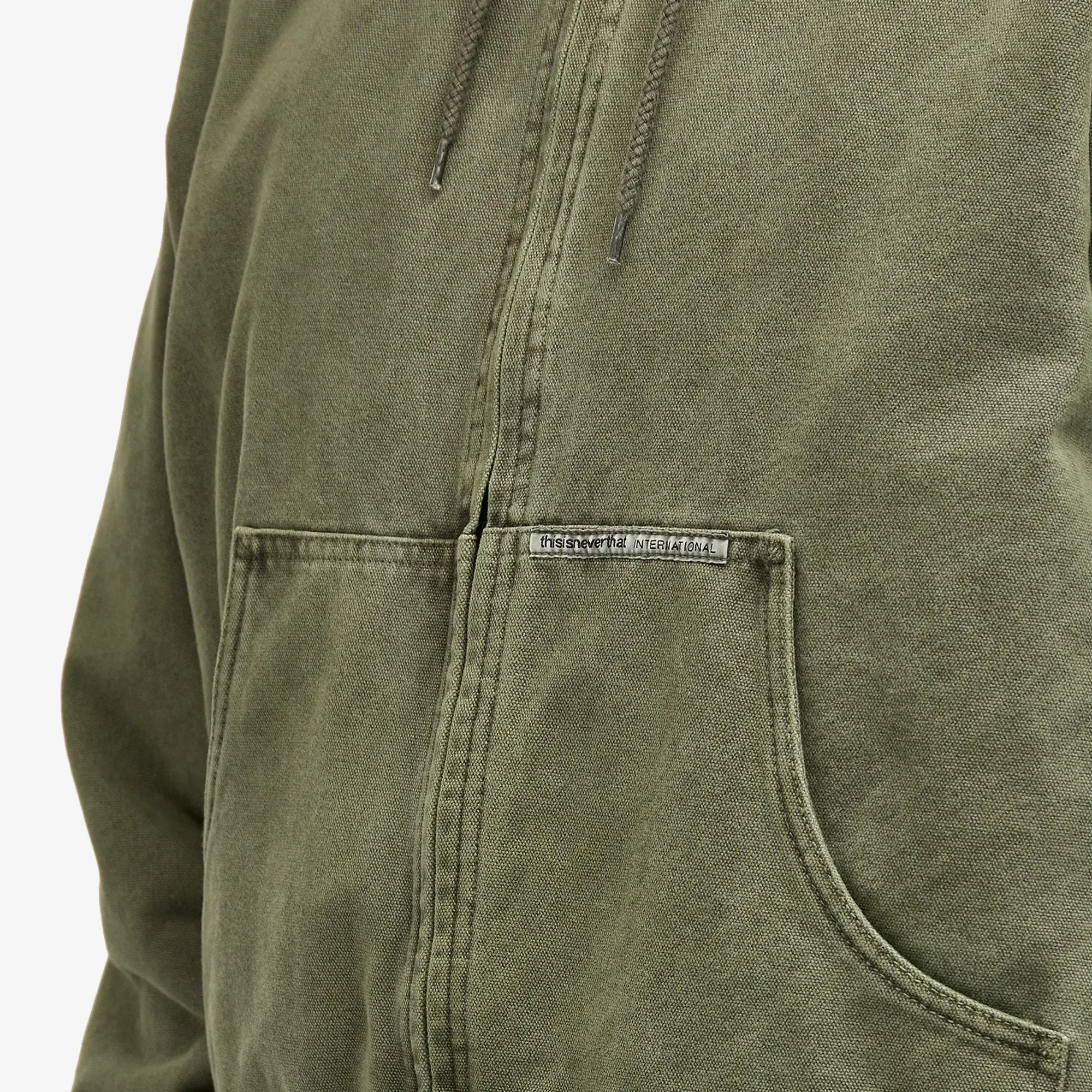 thisisneverthat Men's Overdyed Hooded Jacket Olive