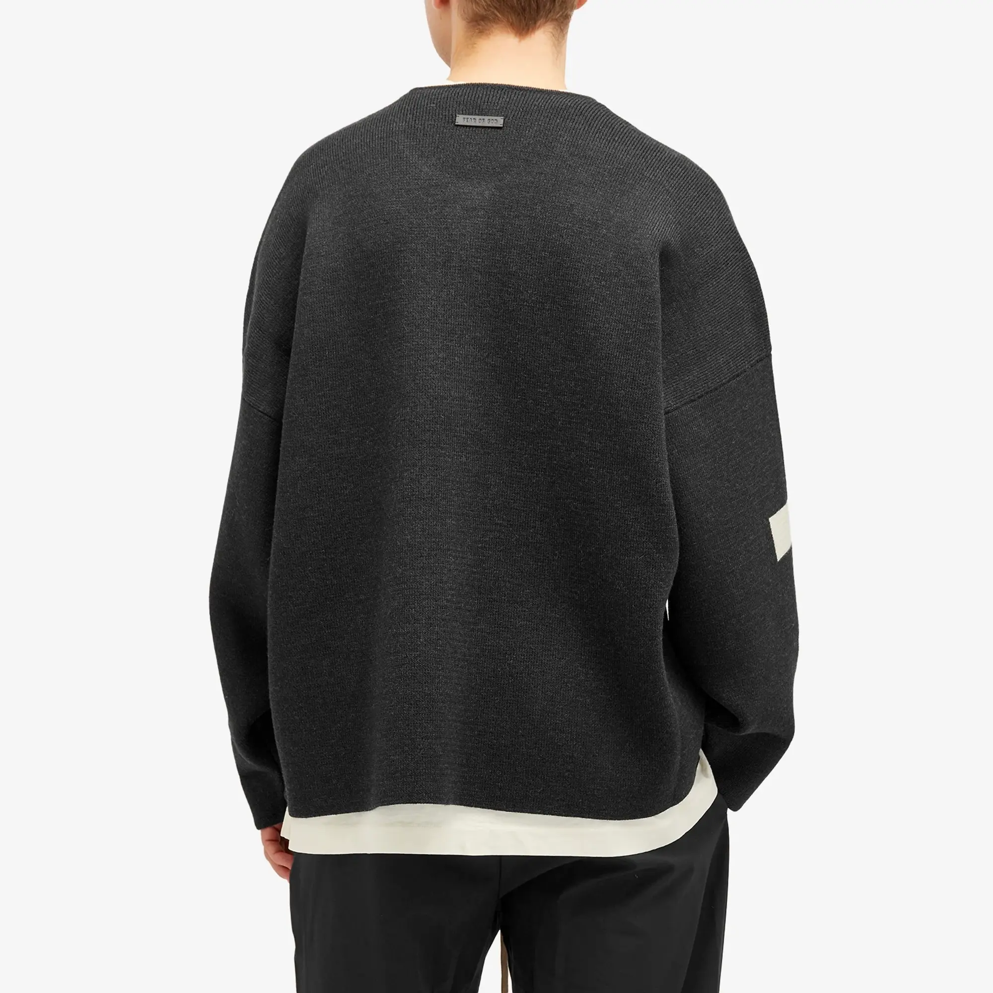 Fear of God Men's Full Zip Sweater Jacket Melange Black