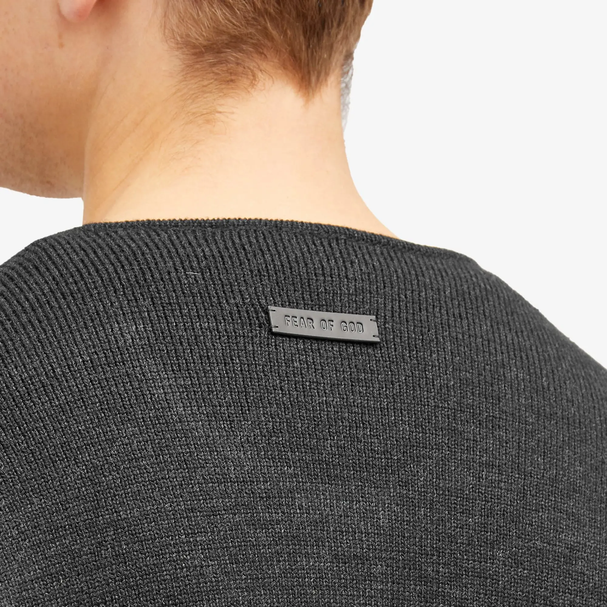 Fear of God Men's Full Zip Sweater Jacket Melange Black