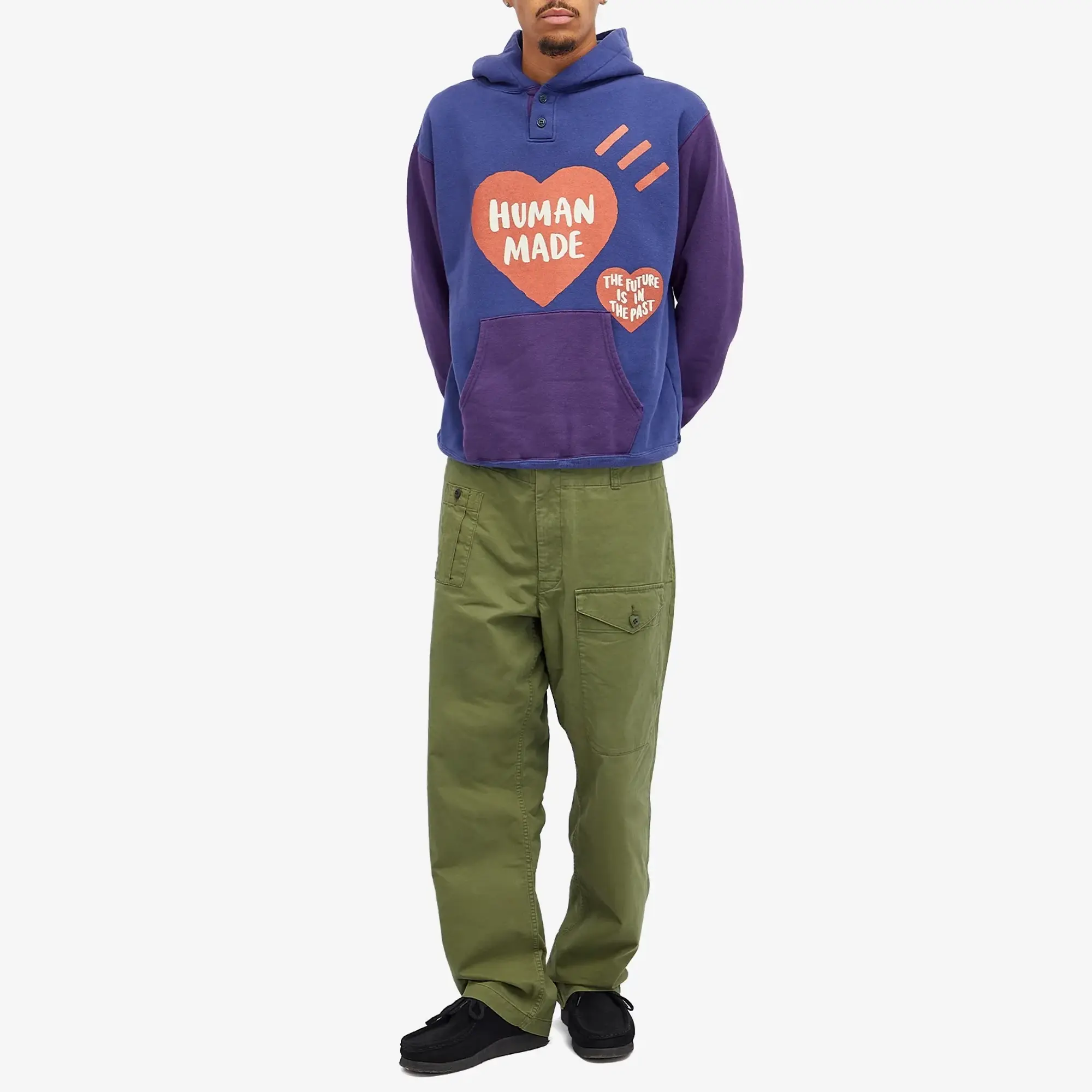 Human Made Men's Straight Cargo Pants Olive