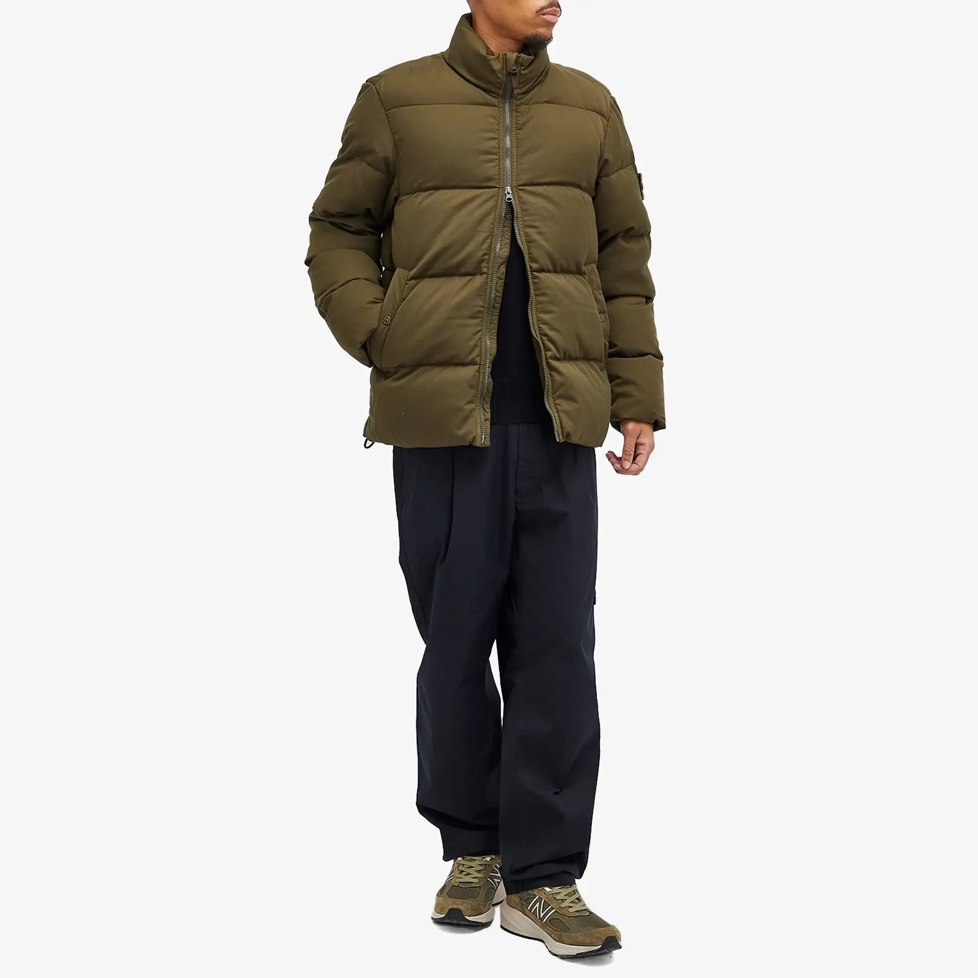 Stone Island Men's Ghost Twill Wool Down-TC Jacket Military Green