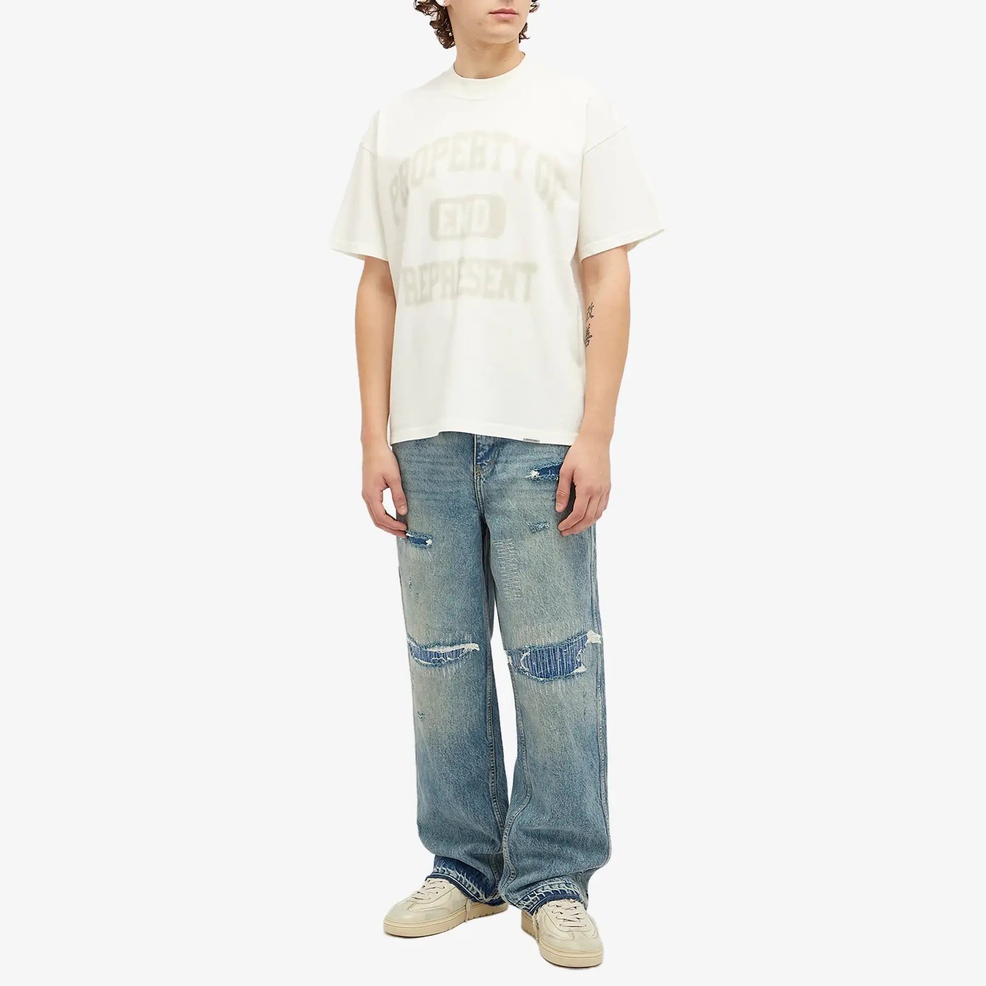 END. x Represent Property Of T-Shirt Flat White