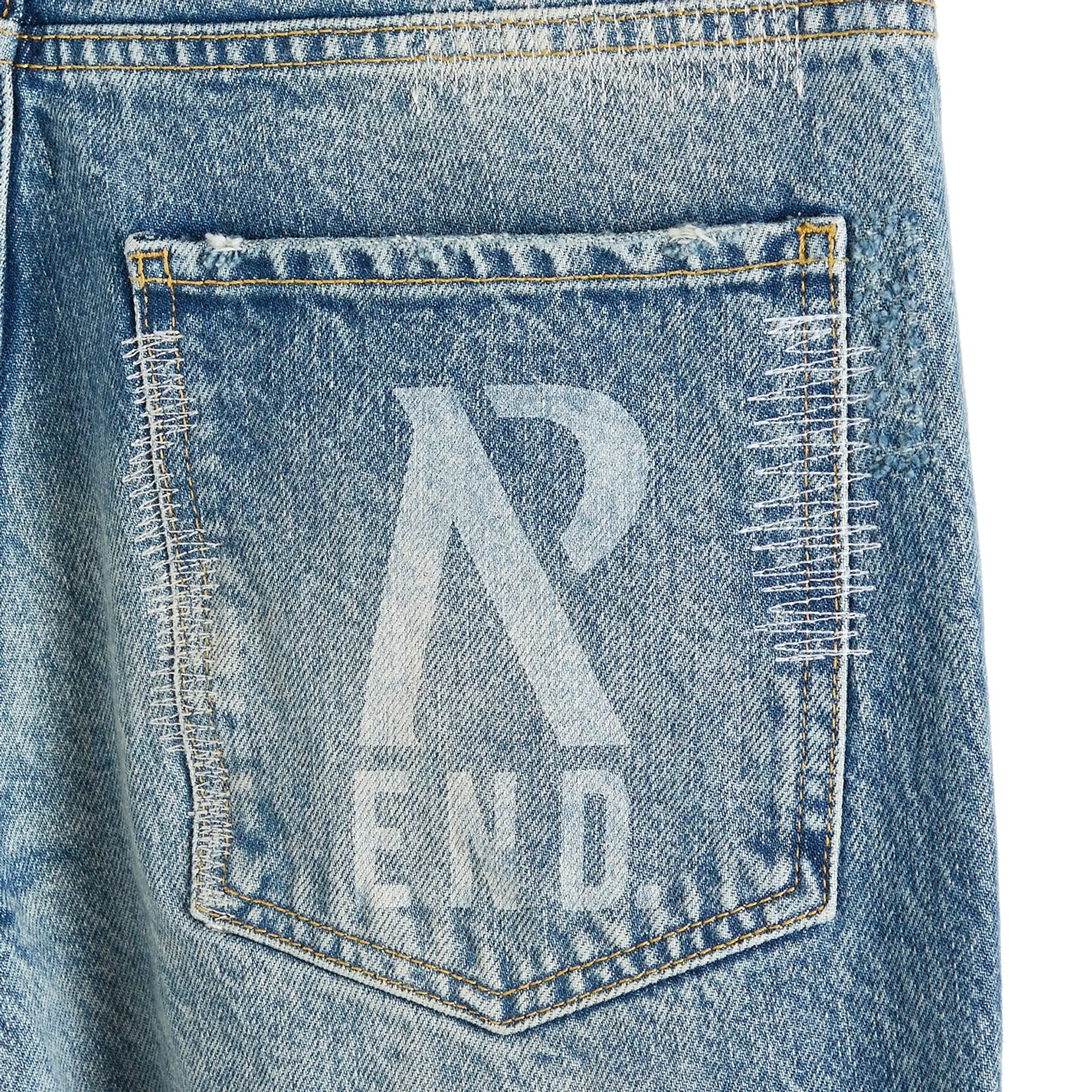 END. x Represent R3 Baggy Destroyer Denim Mechanical Blue