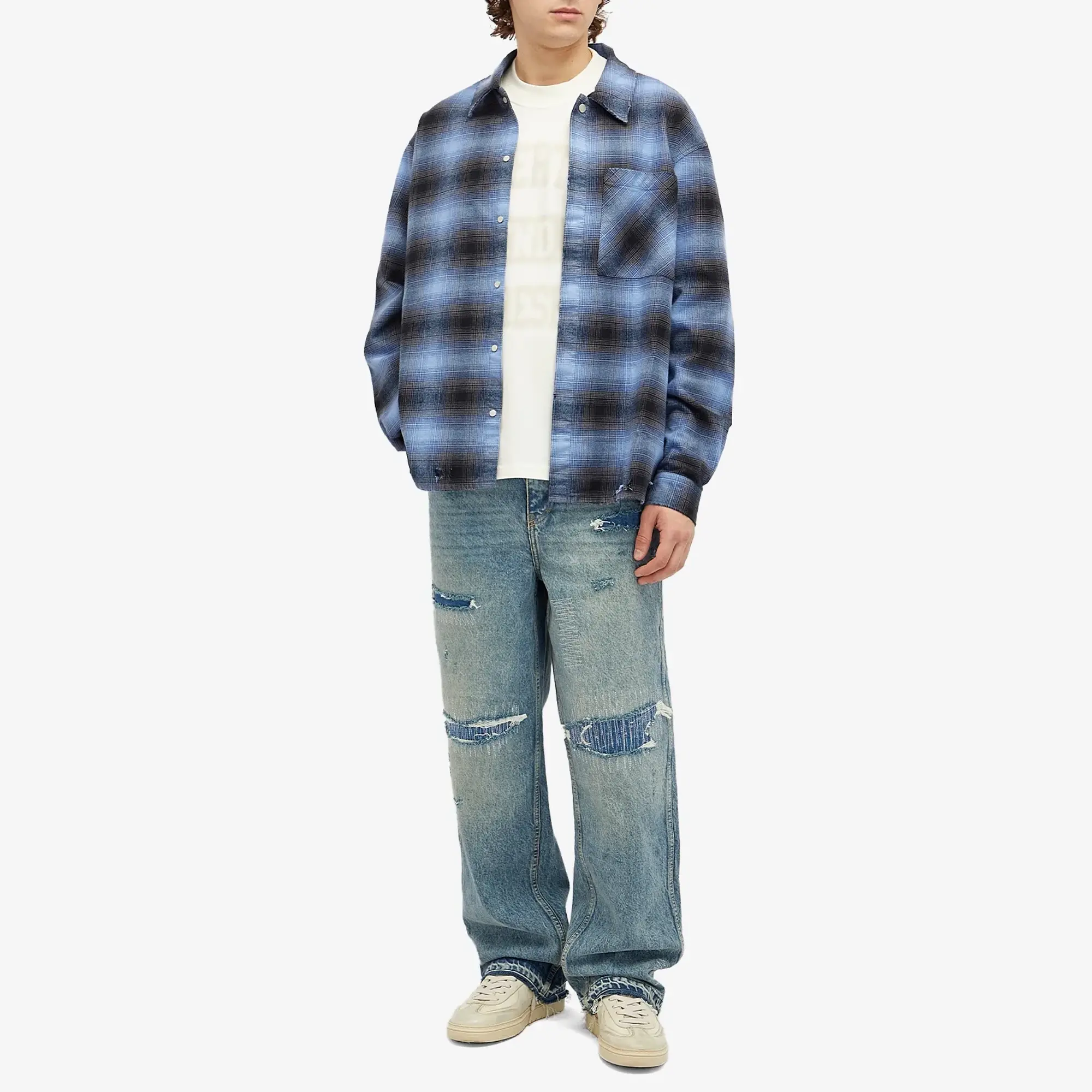 END. x Represent R3 Baggy Destroyer Denim Mechanical Blue
