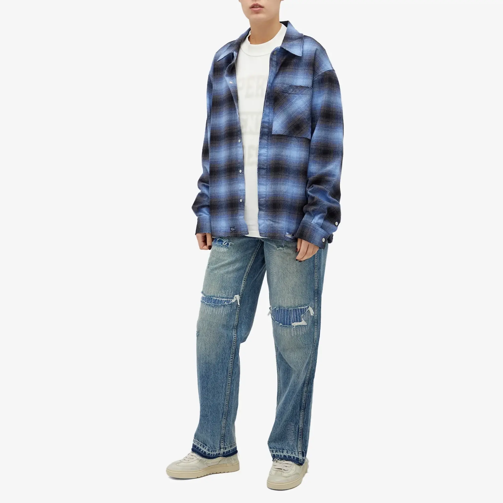 END. x Represent R3 Baggy Destroyer Denim Mechanical Blue