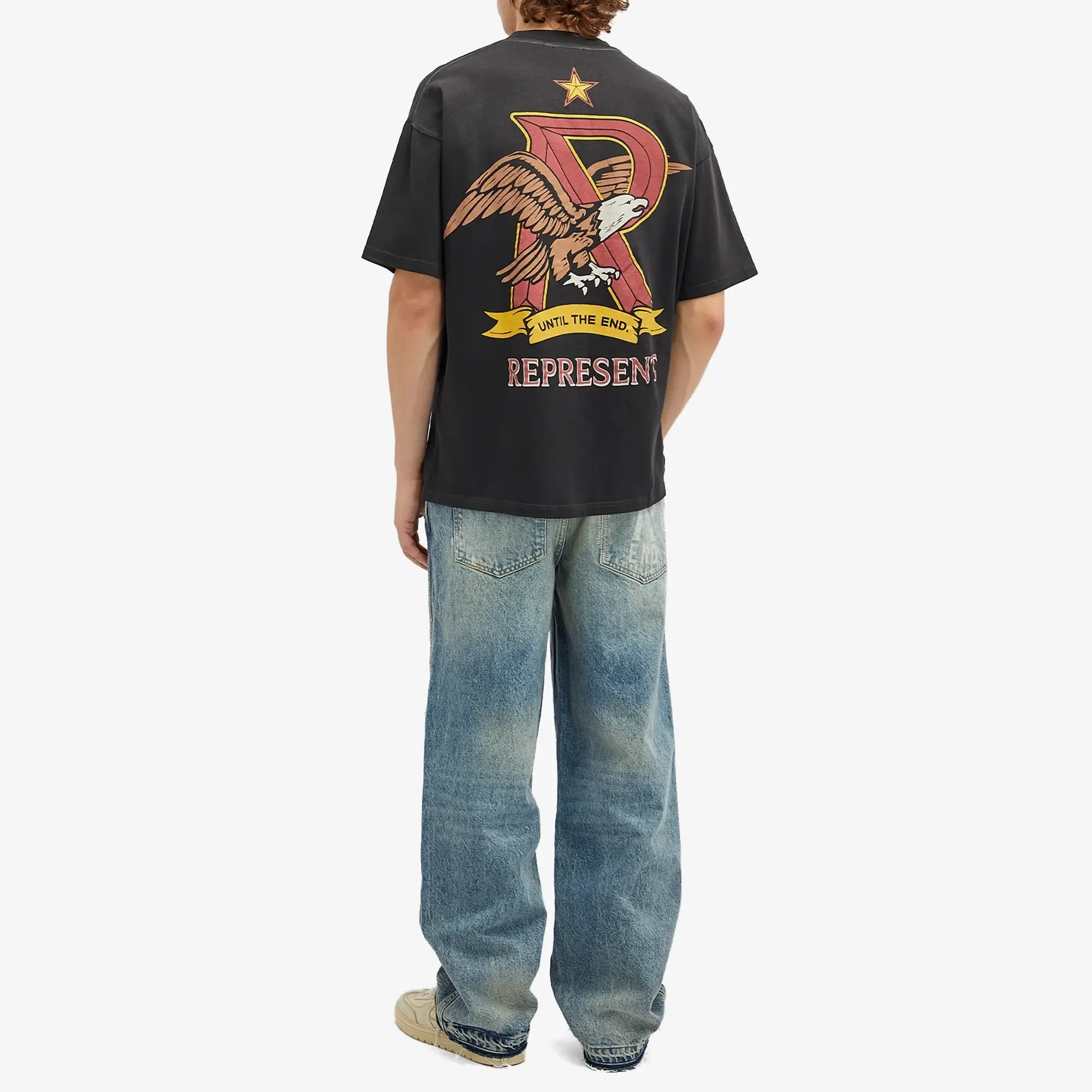 END. x Represent Eagles T-Shirt Stained Black