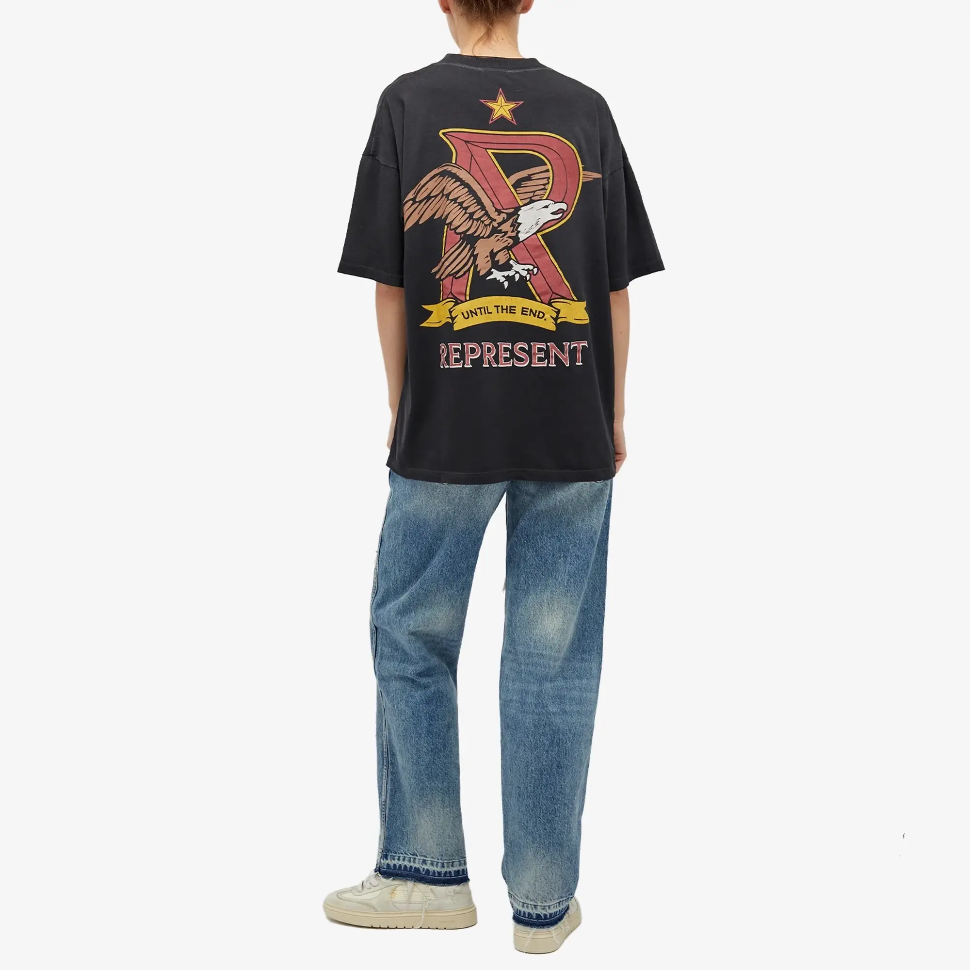 END. x Represent Eagles T-Shirt Stained Black