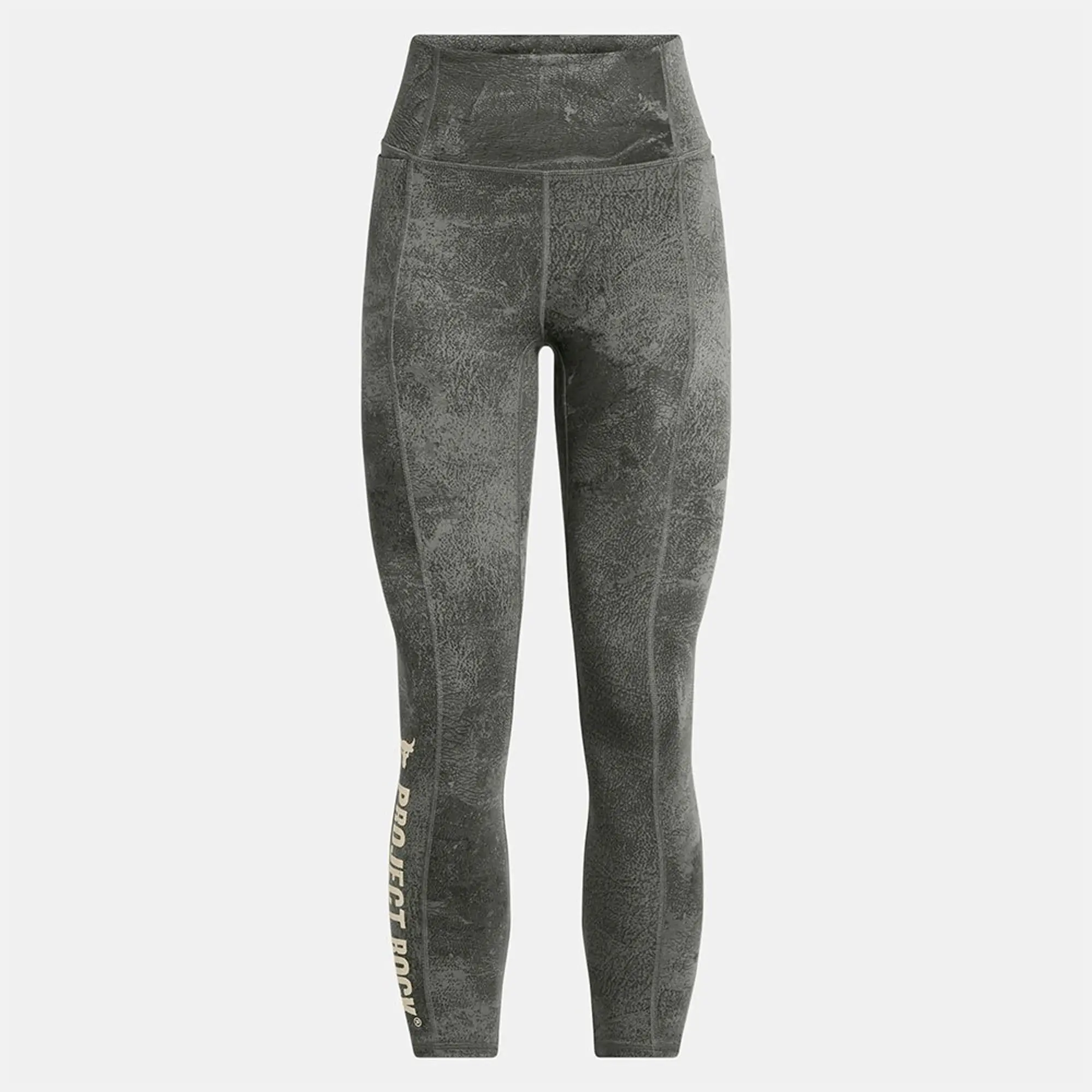 Under Armour Women's Project Rock Lets Go Printed Ankle Leggings Clay Green / Silt XL