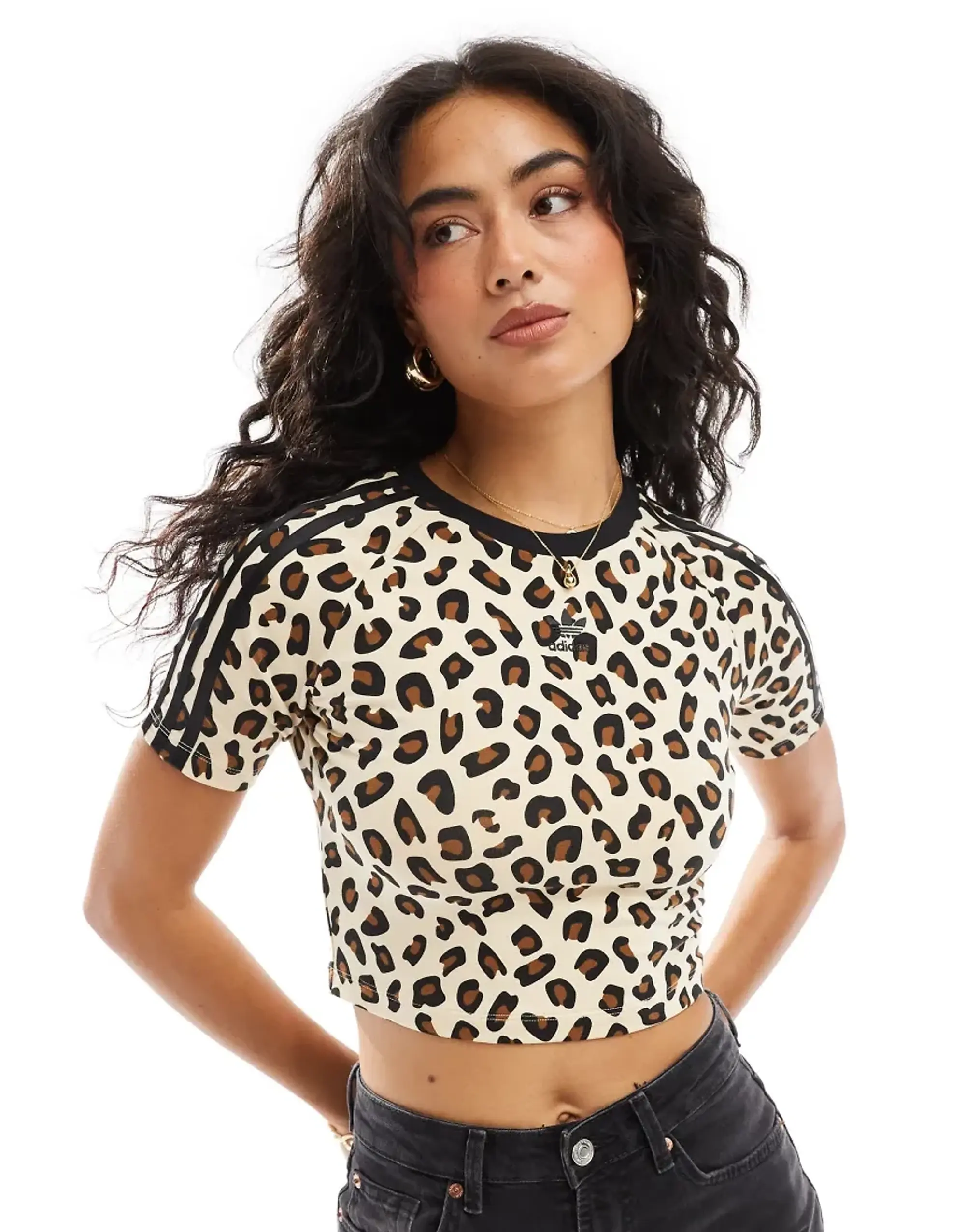 adidas Originals T-Shirt Adidas Leopard Aop Baby T-Shirt Black S
