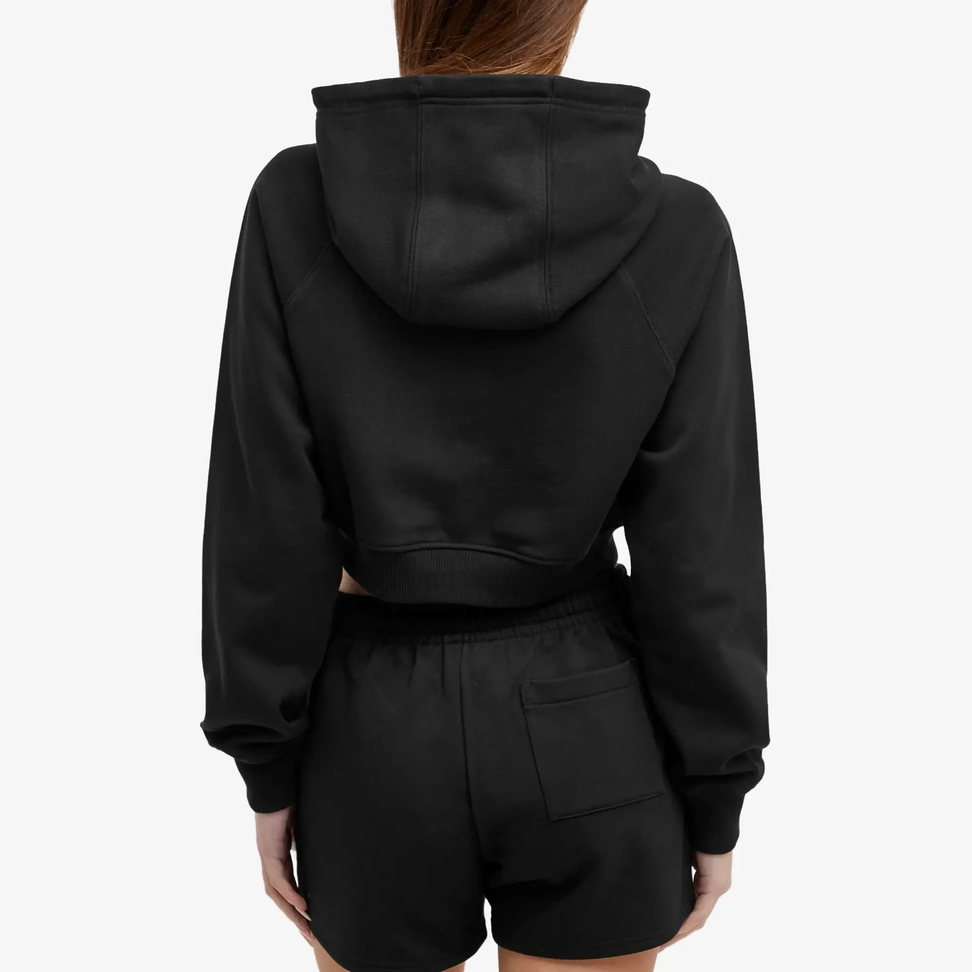 Casablanca Women's Casa Column Patch Cropped Hoodie Black