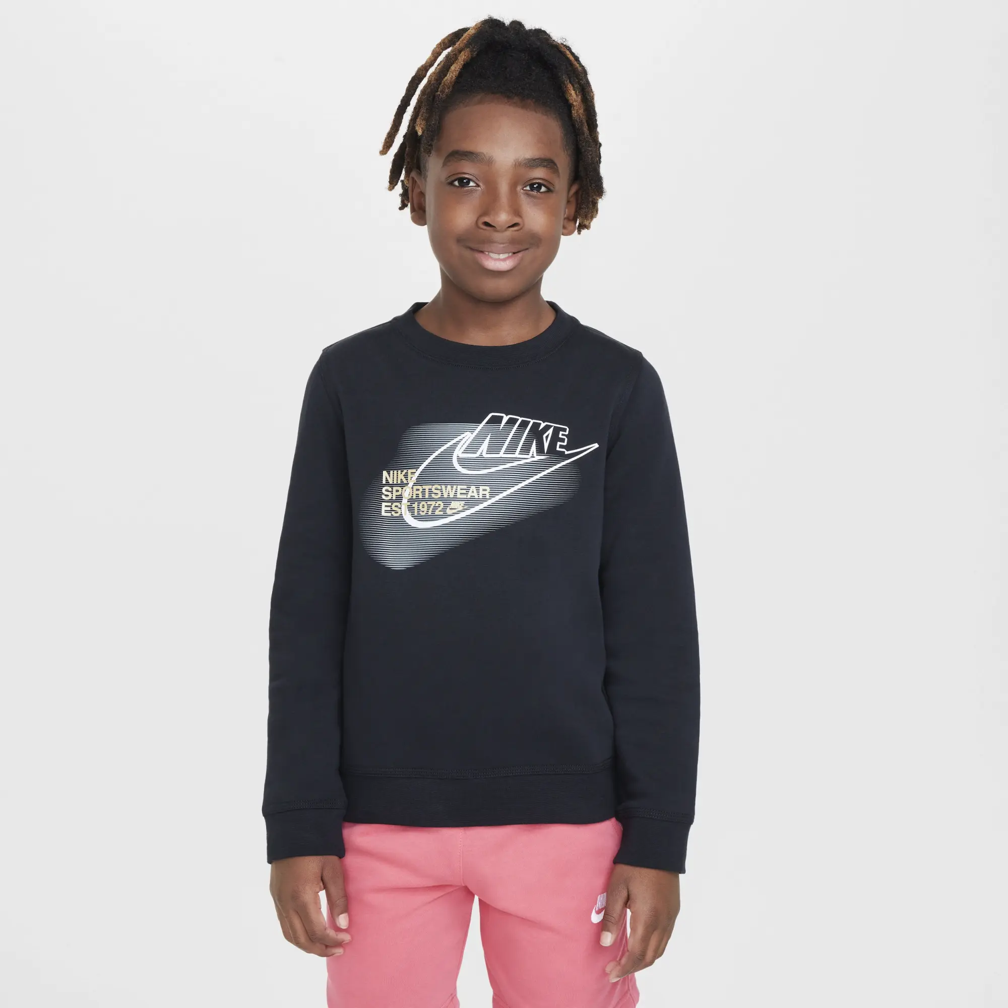Nike Standard Issue Logo Crew Sweatshirt - Black - Kids