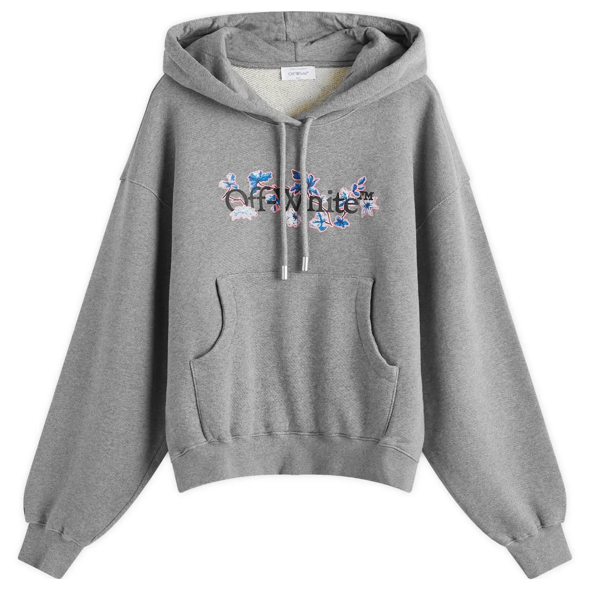 Off-White Women's Flower Bookish Over Hoodie Grey