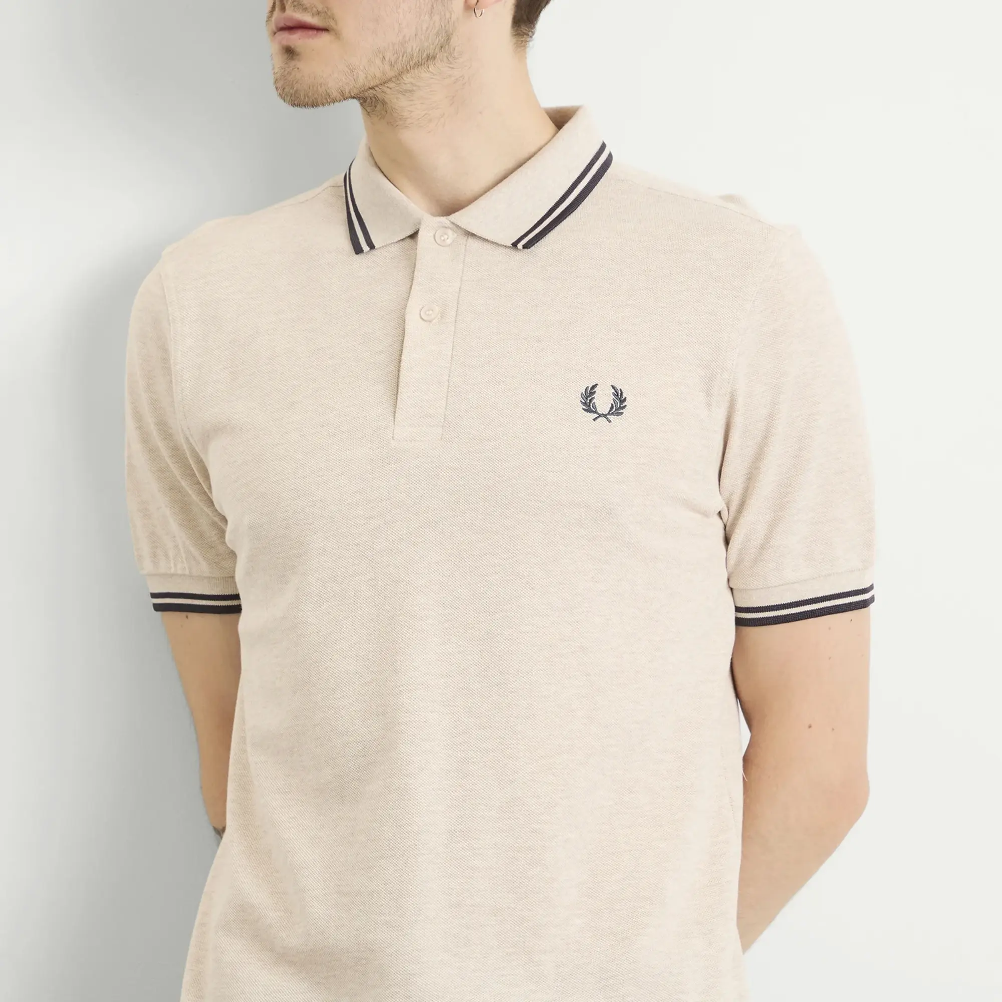 Fred Perry Twin Tipped Polo Shirt In Off White