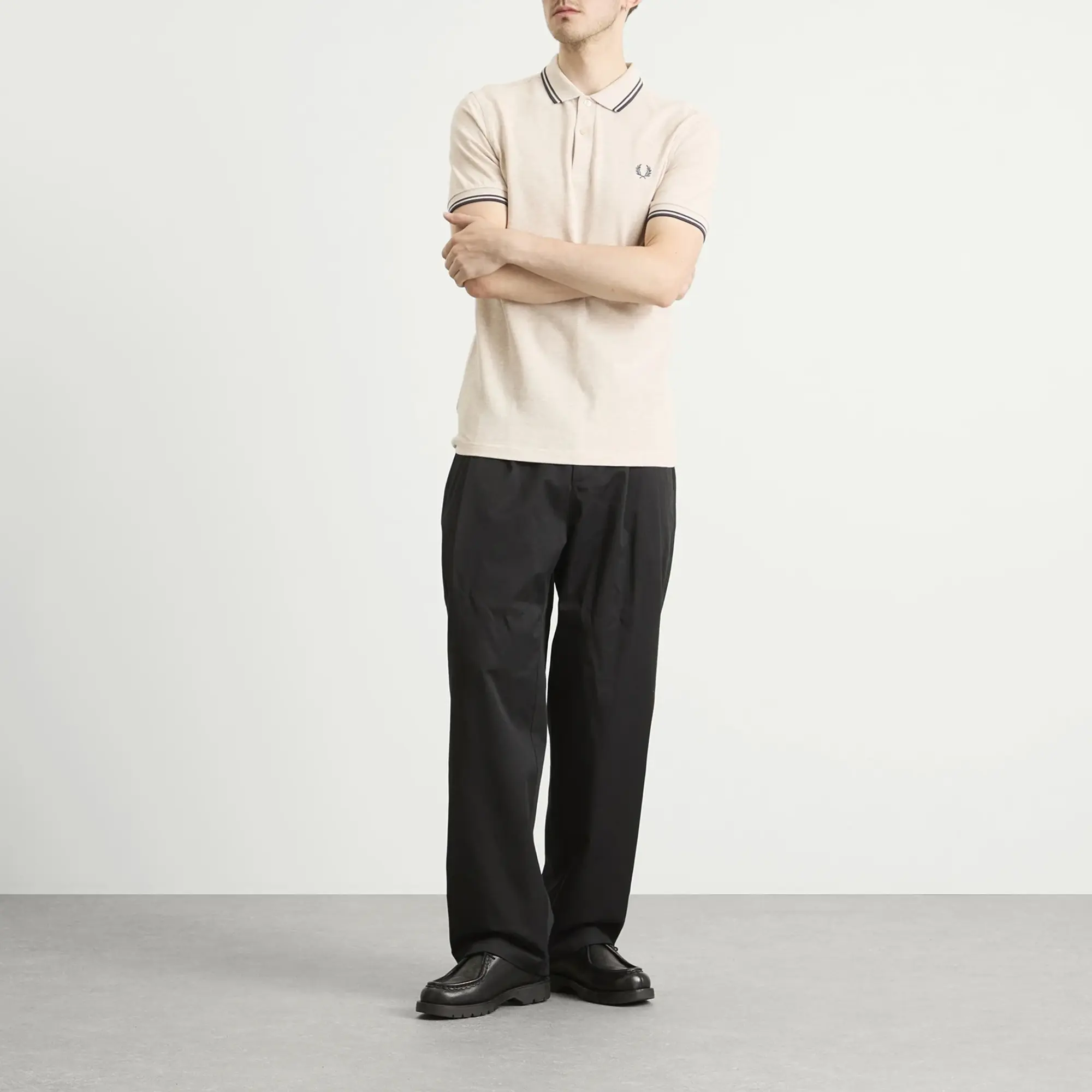 Fred Perry Twin Tipped Polo Shirt In Off White